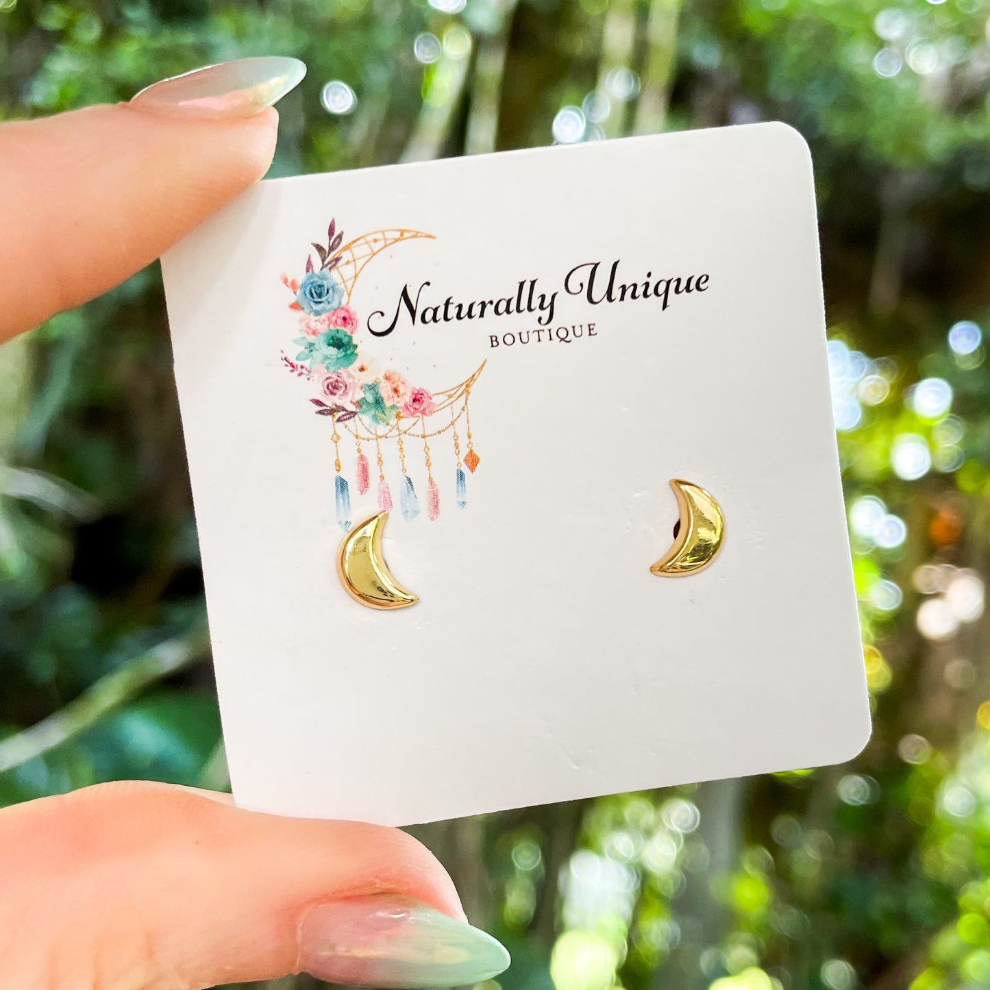Dainty Crescent Moon  Earring - 14k Gold Plated