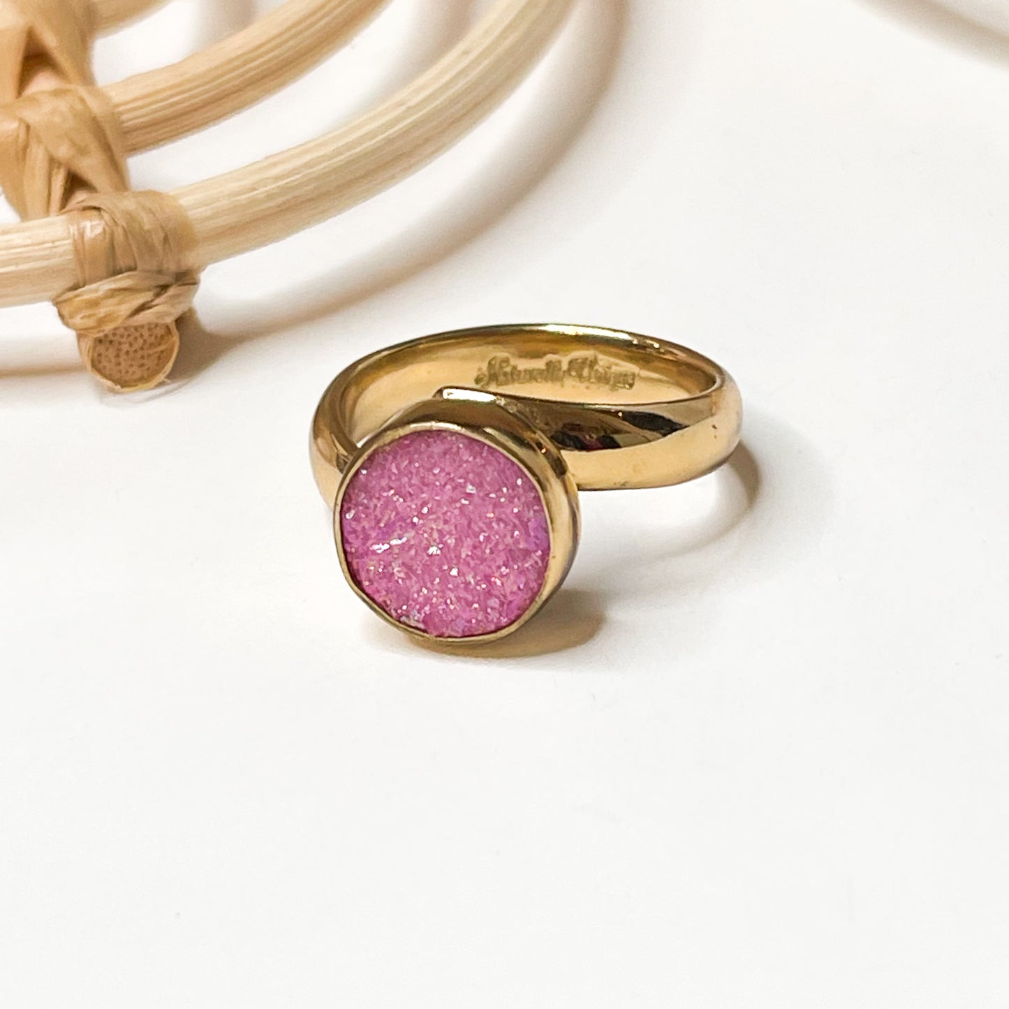 Neon Druzy Polka Dot Ring - Both Metals