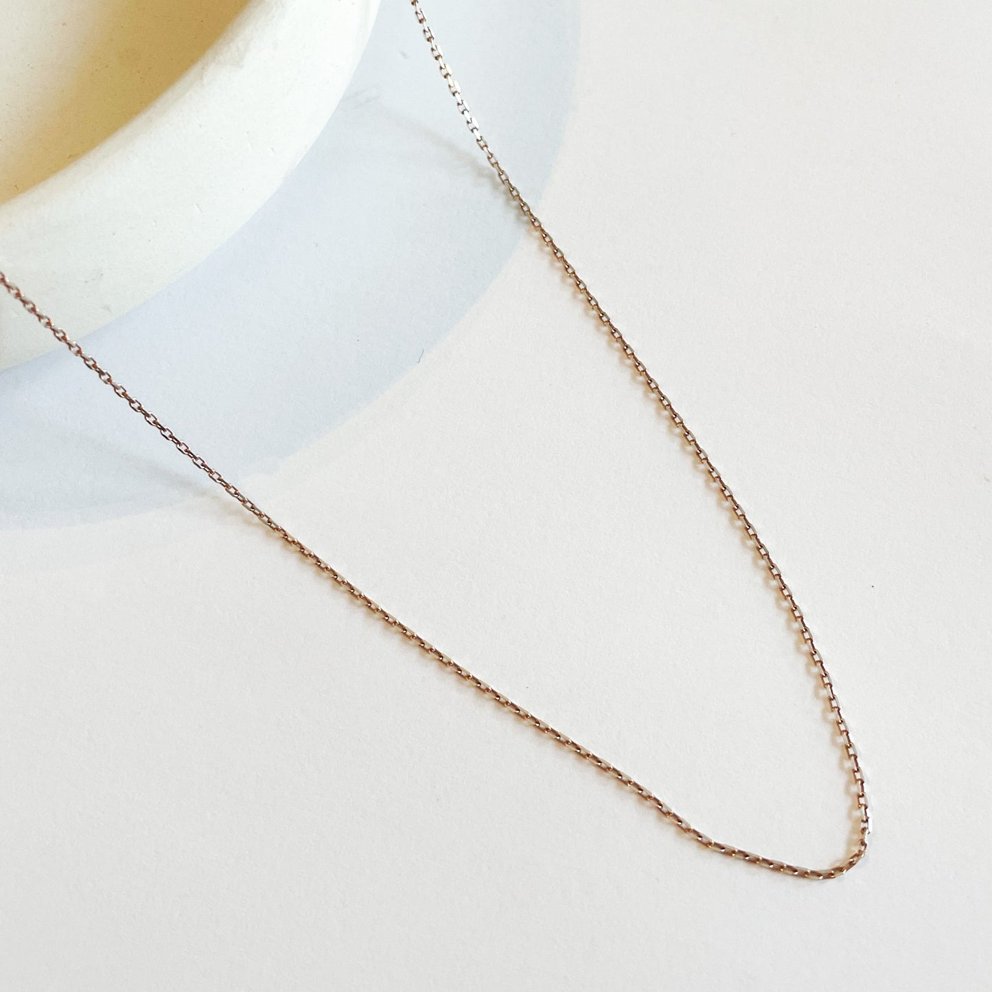 Two-Tone Square Rose Gold Rolo Chain