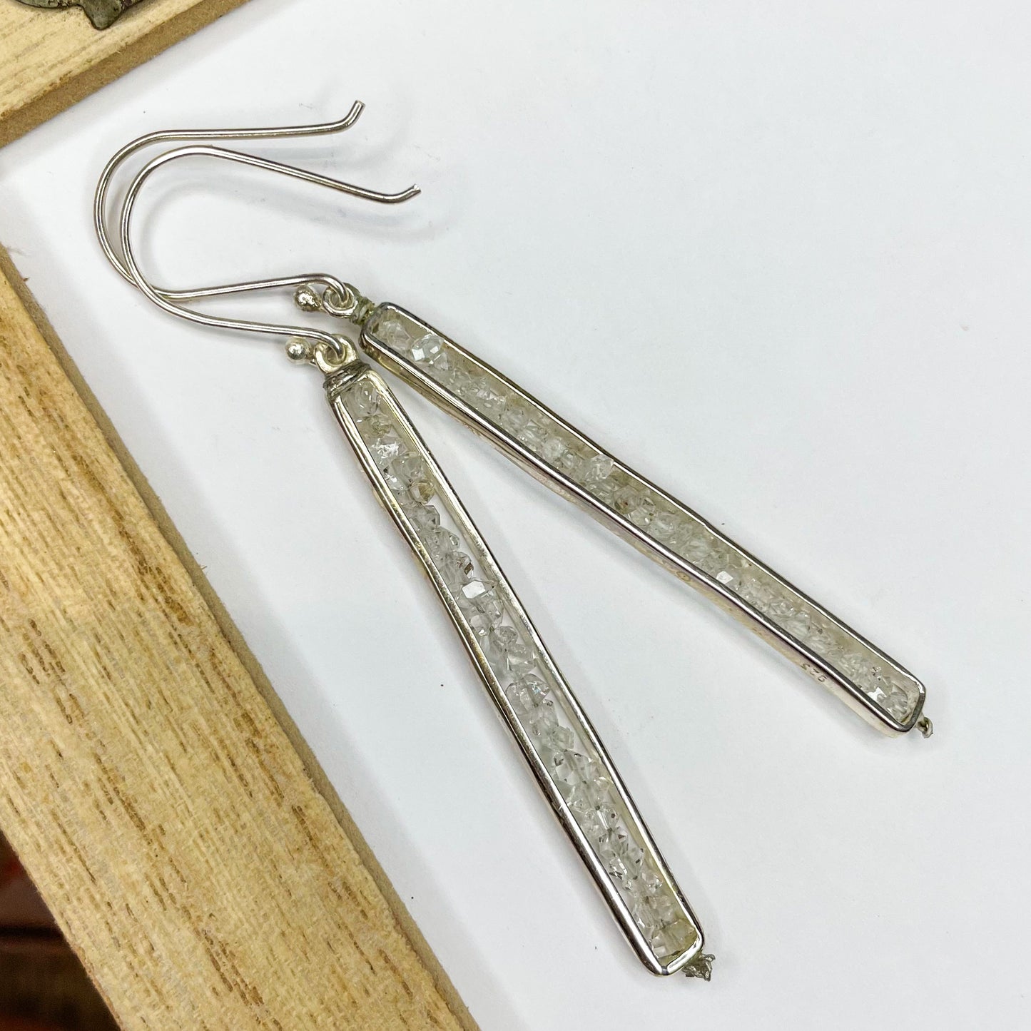 Herkimer Slim Dangle - Solid Sterling Silver