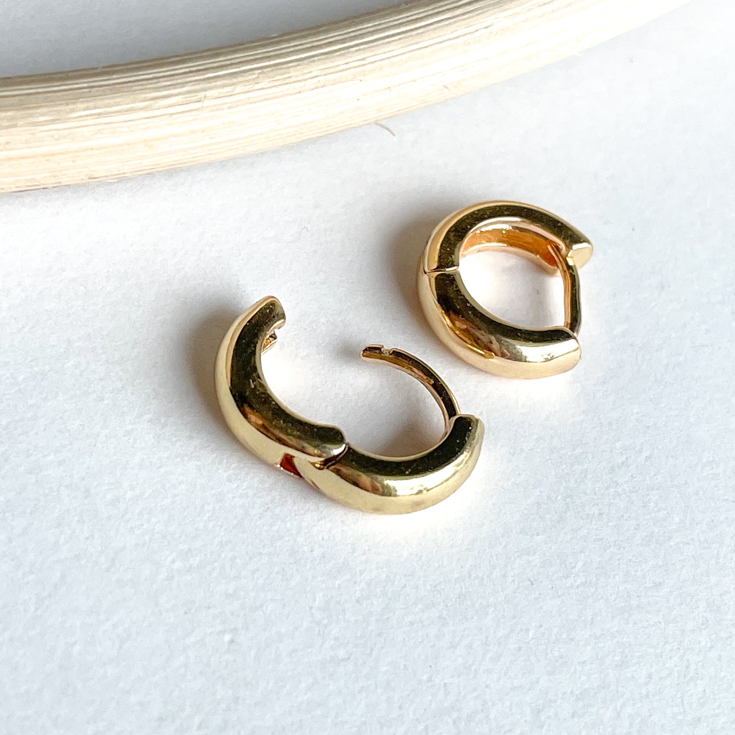 Solid Dainty Huggies - 18k Gold Filled