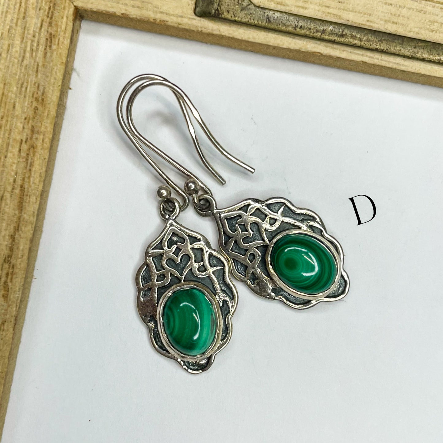 Malachite Dangles- Solid Sterling Silver