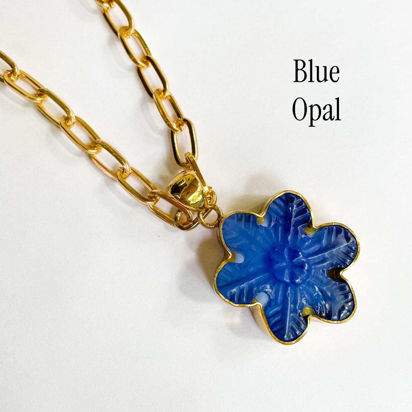 Stone Snowflake Pendants - Alchemia Gold