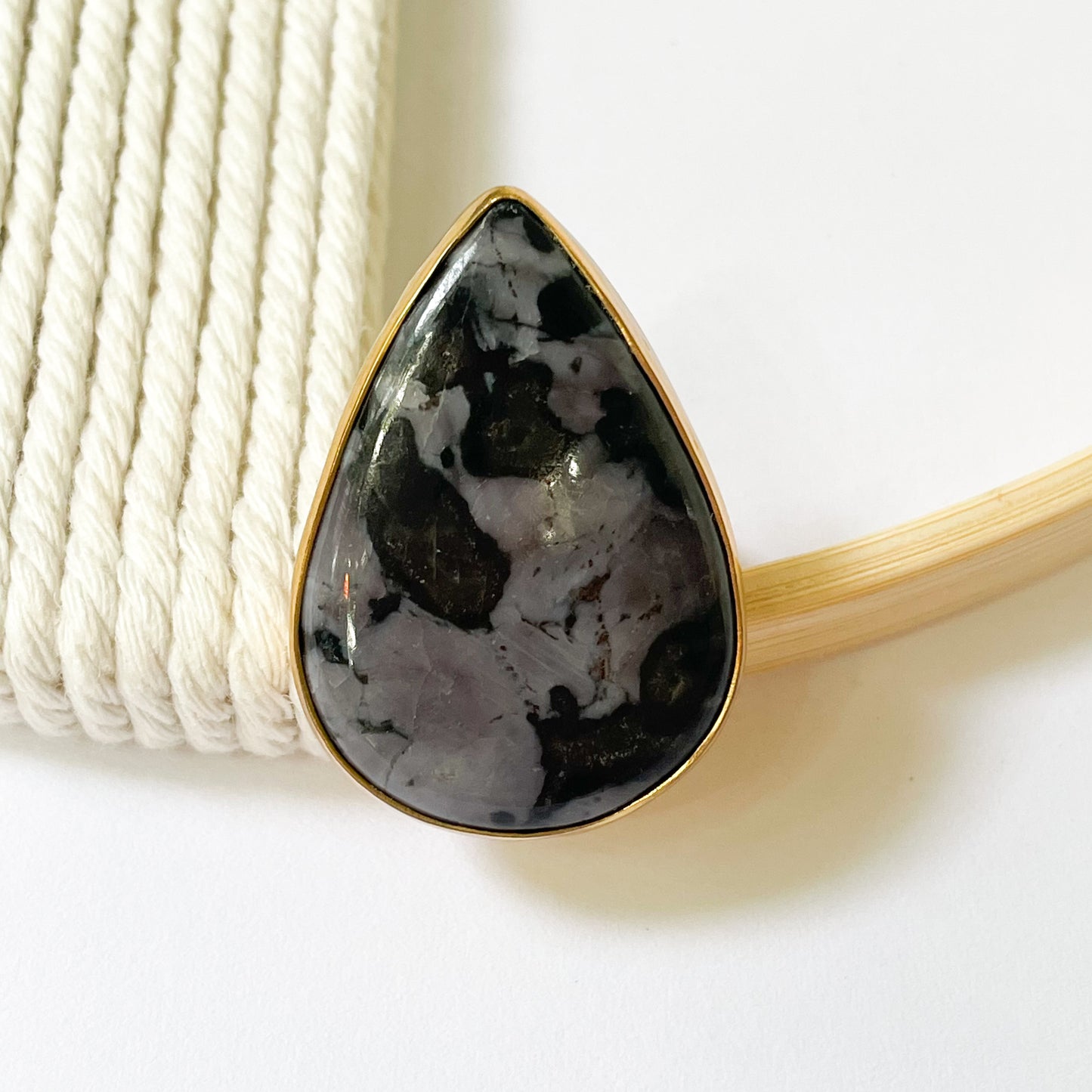 Indigo Gabbro Jasper Ring - Alchemia Gold