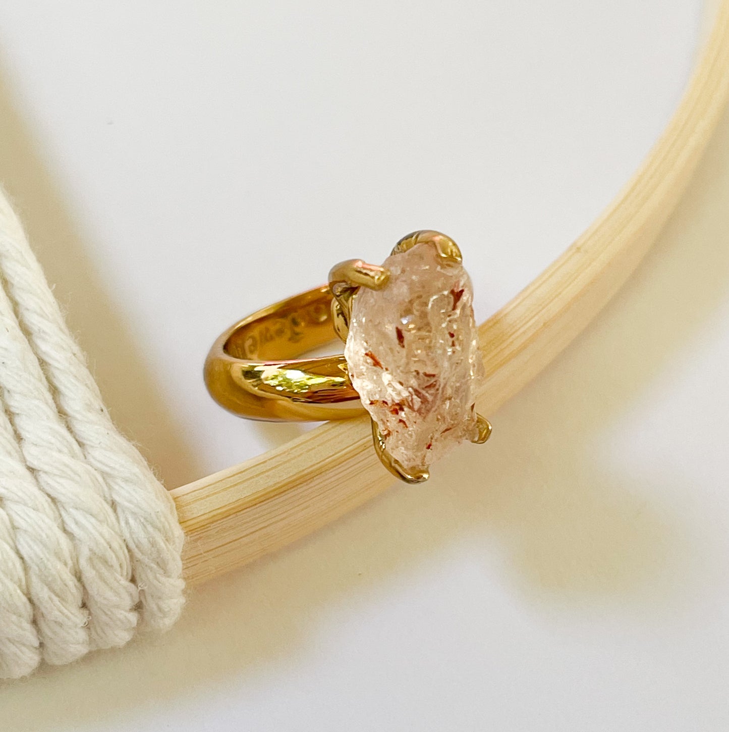 Raw Quartz Prong Ring - Alchemia Gold