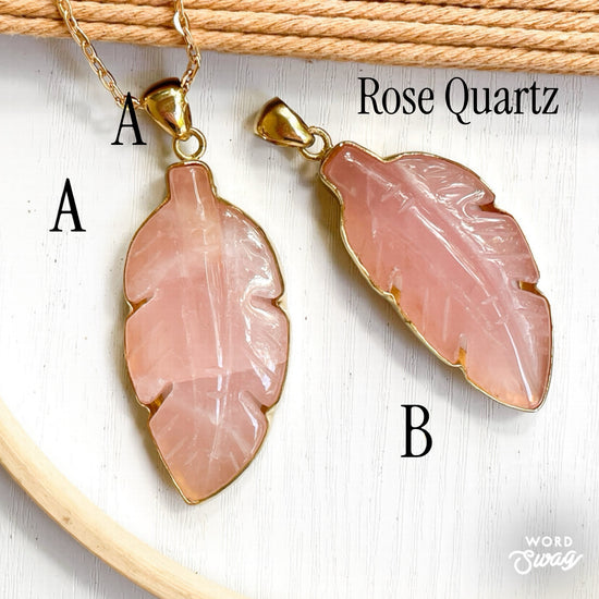 Fall Stone Leaf Pendant - Alchemia Gold