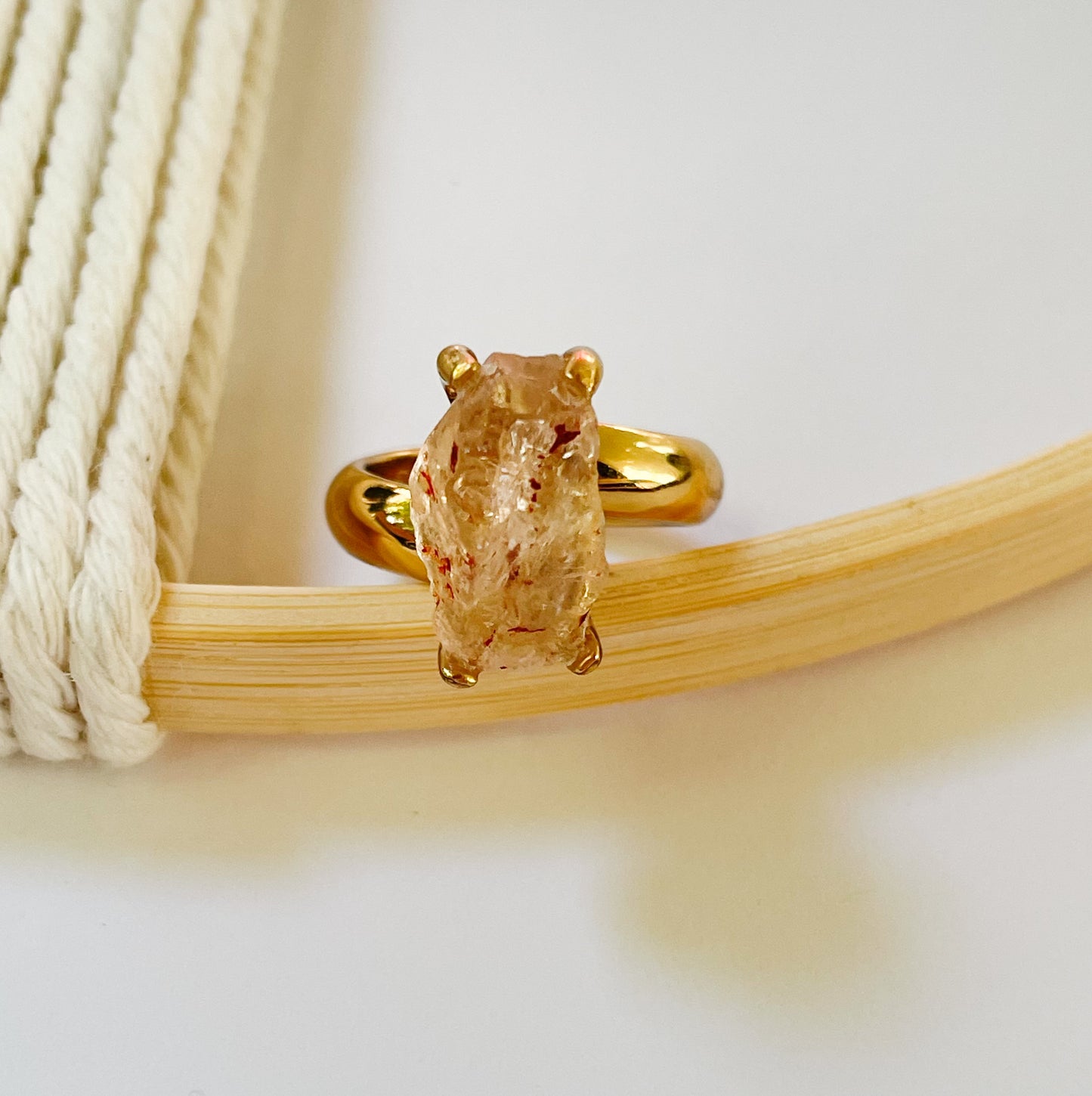 Raw Quartz Prong Ring - Alchemia Gold