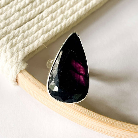 Fluorite Bezel Ring - Solid Sterling Silver