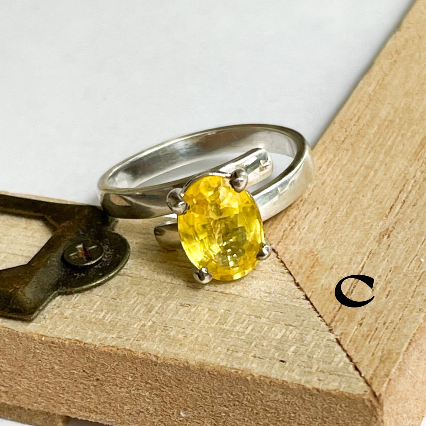 New Natural Sapphire Mix Prong Ring - Solid Sterling Silver