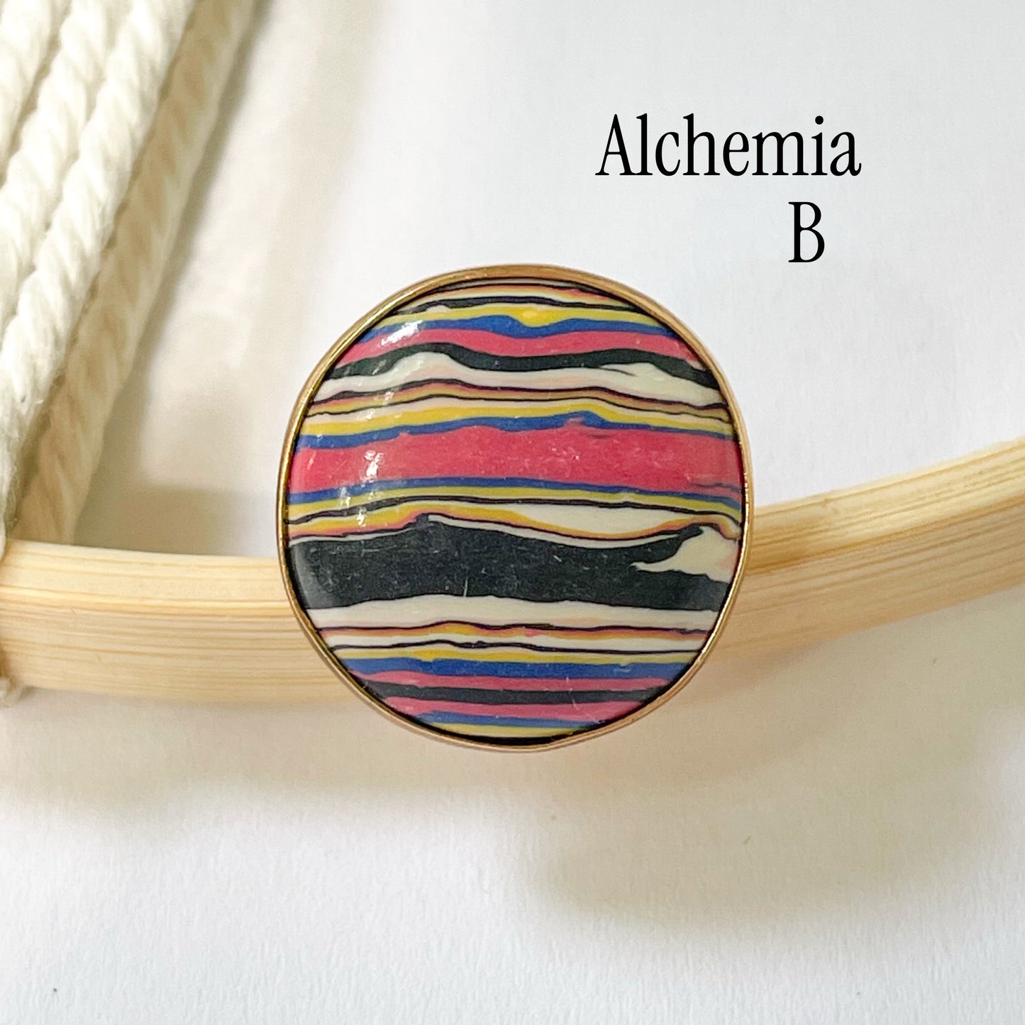 Fordite Ring -  Both Metals