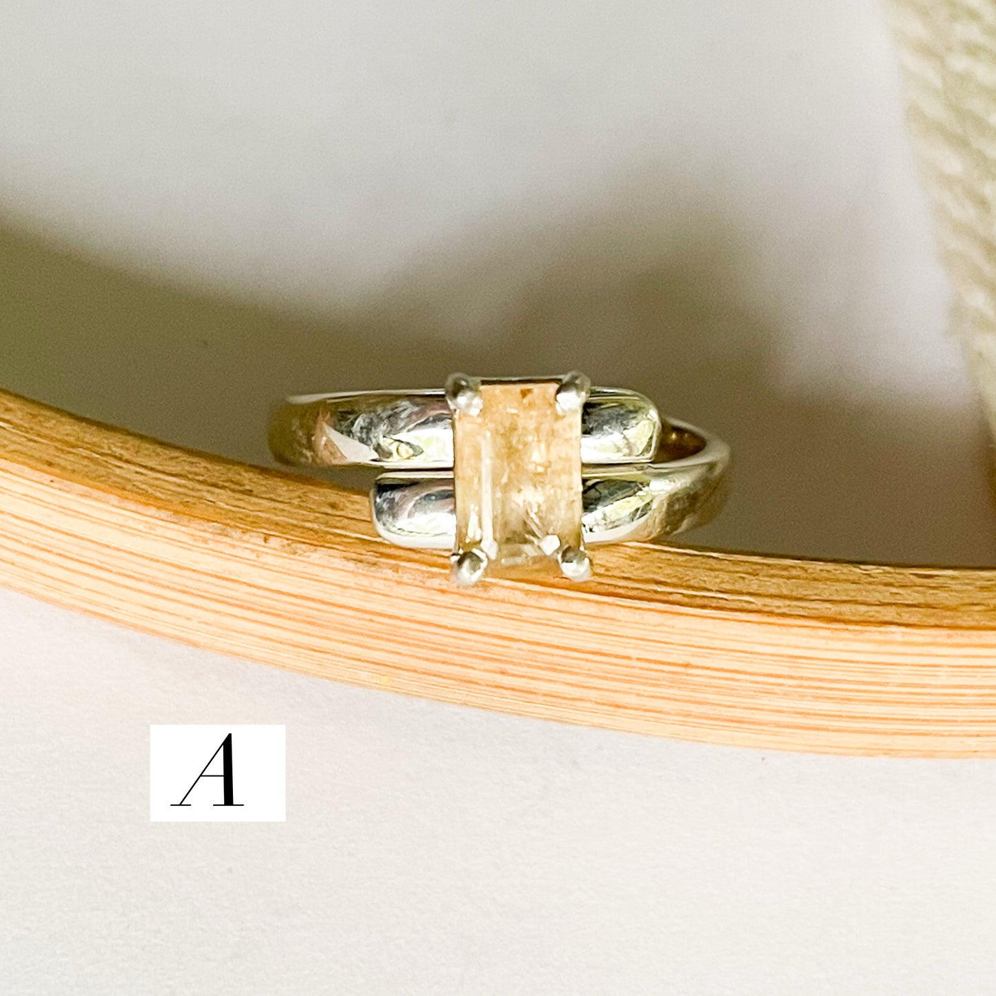 Certified Natural Imperial Topaz Prong Ring - Solid Sterling Silver