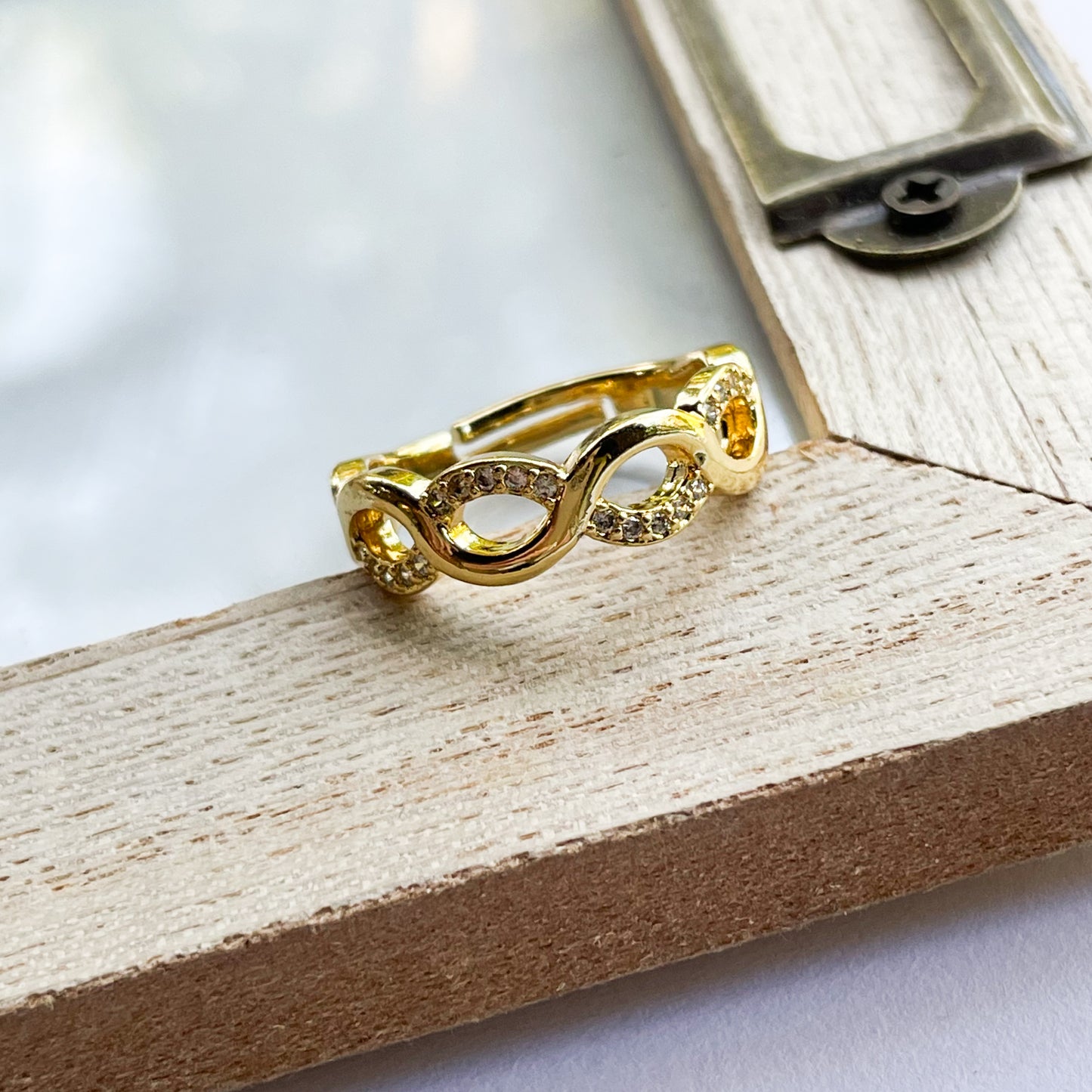 CZ Infinity Chain Link Rings - 18K Gold Filled