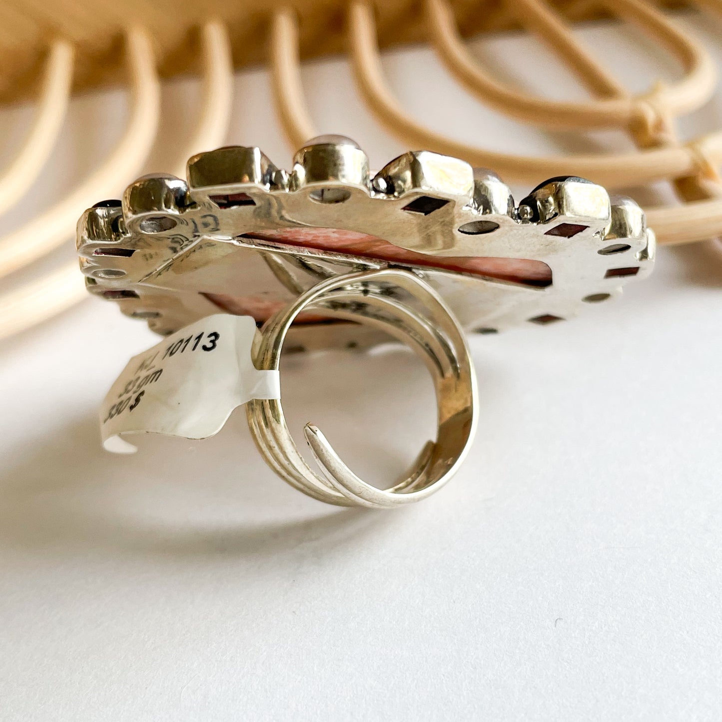 Scolecite Multi Stone Heart Statement Ring - Solid Sterling Silver