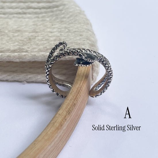 Snake Gemstone Pendants & Rings - Both Metals