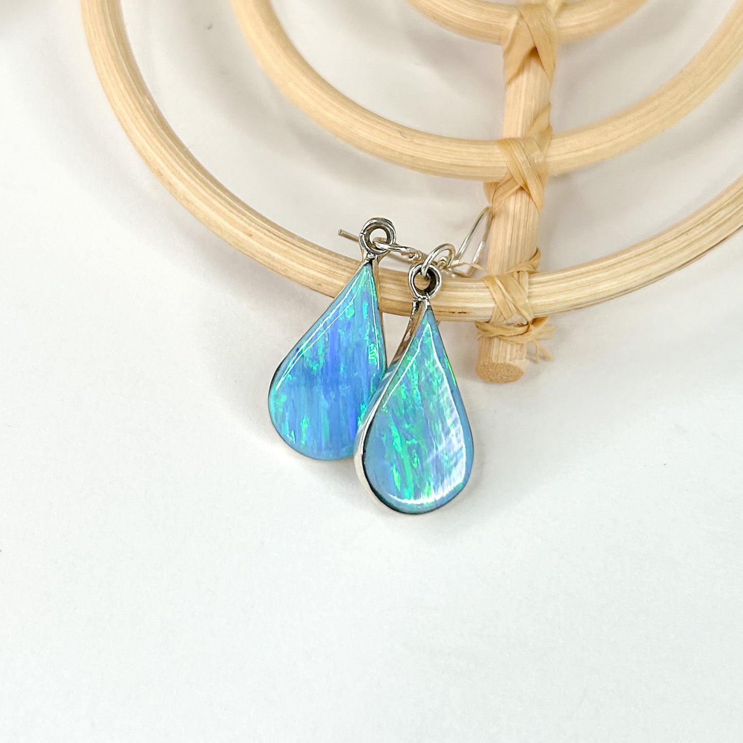 Teardrop Opal Dangle Earrings - SSS
