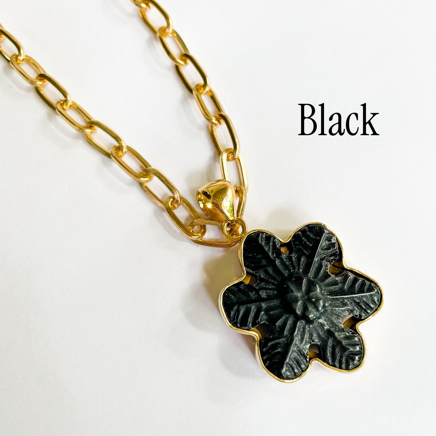Stone Snowflake Pendants - Alchemia Gold