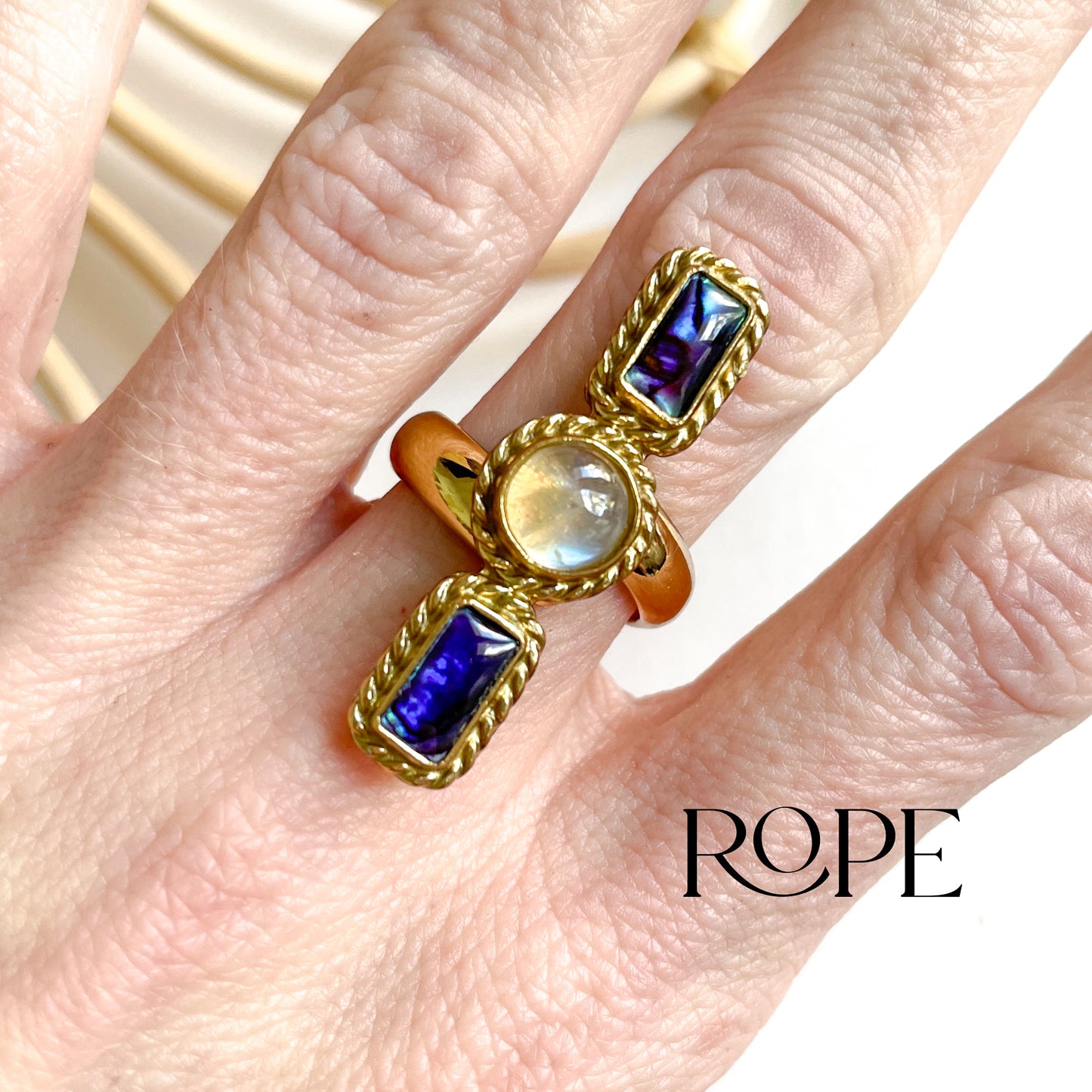 Purple Abalone & Moonstone Dainty Crawler - Alchemia