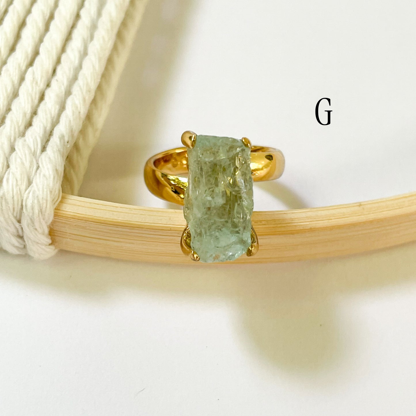 Raw Aquamarine Prong Ring - Alchemia Gold