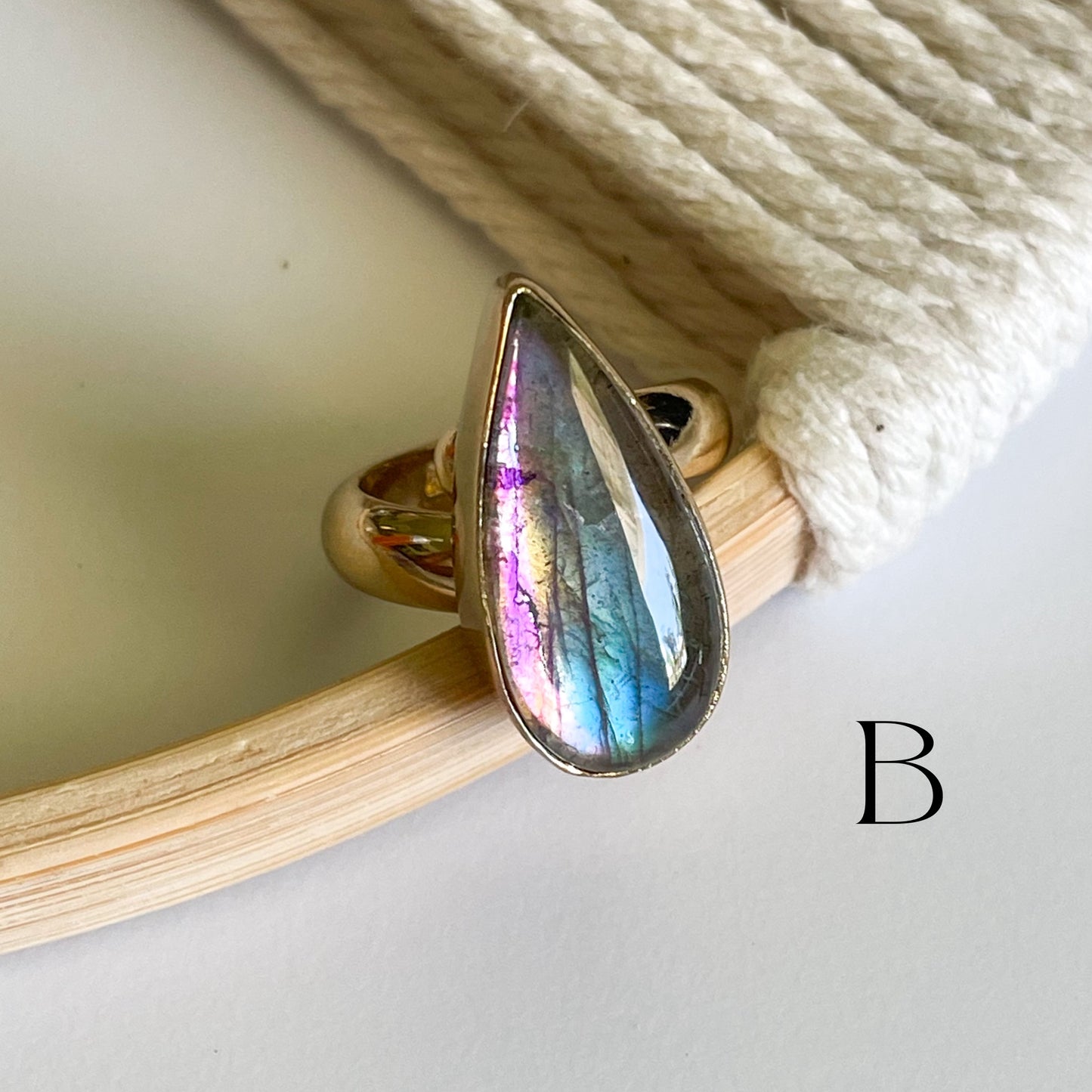 Purple Labradorite Doublet Ring - Alchemia