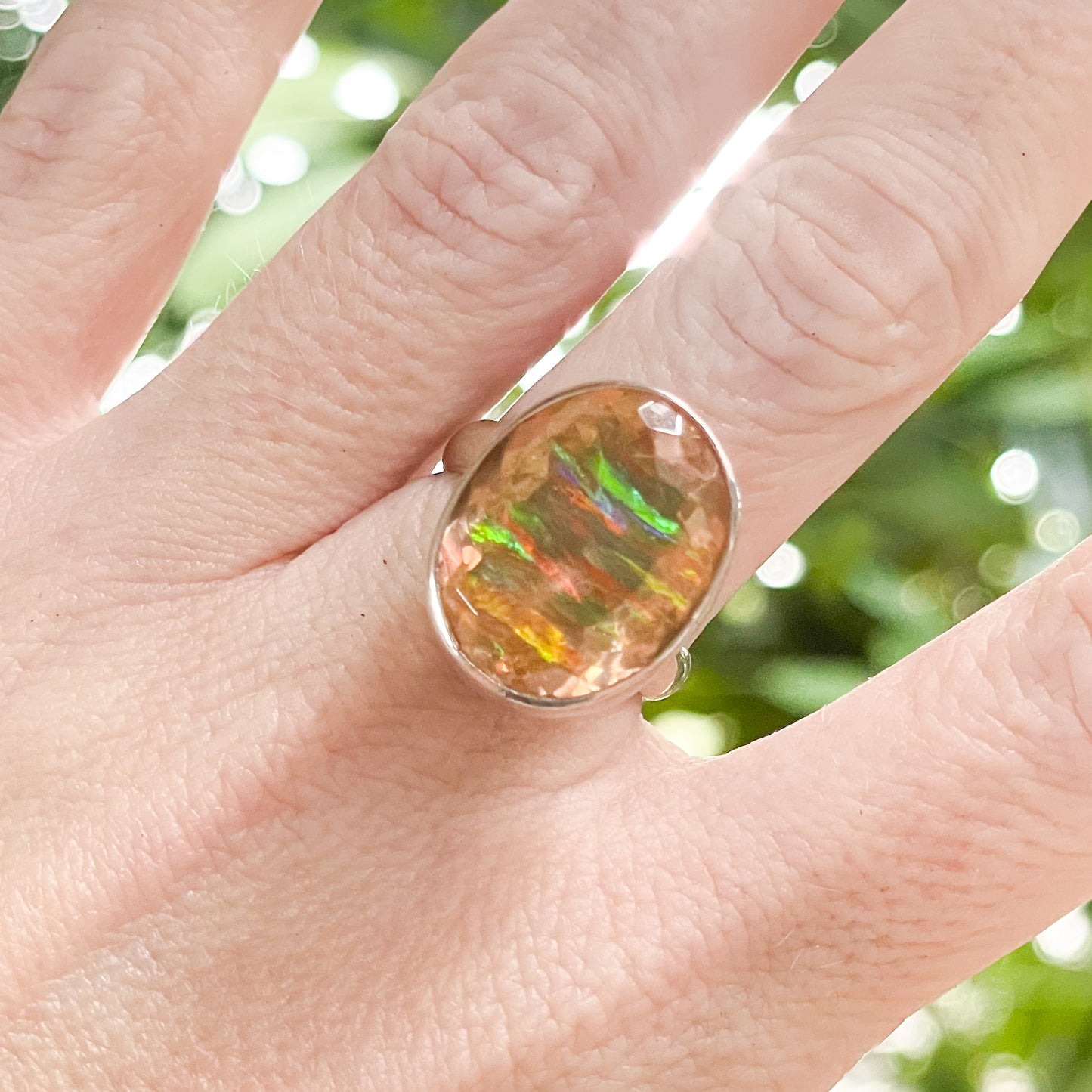 Yellow Galaxy Doublet Ring - Solid Sterling Silver