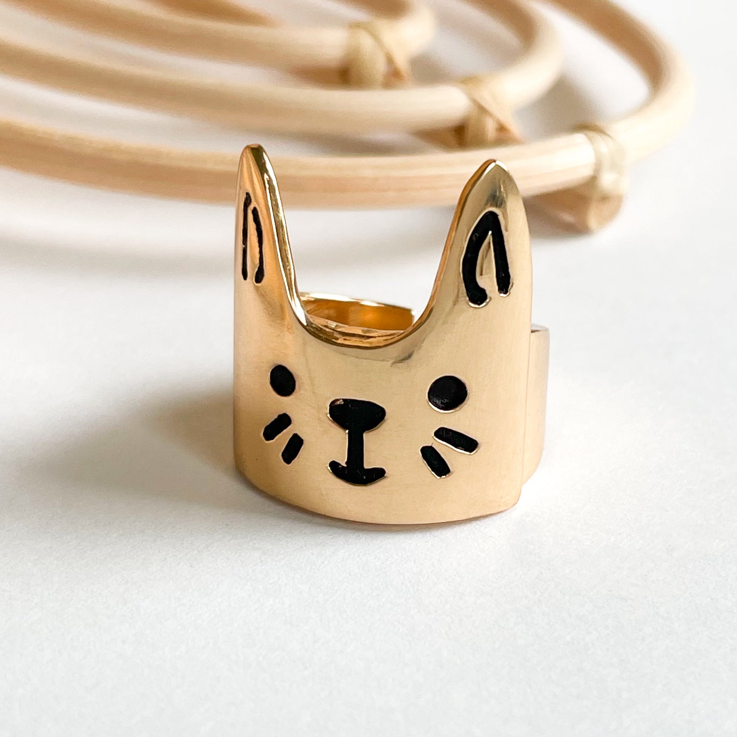 Cat Face Adjustable Ring - Alchemia