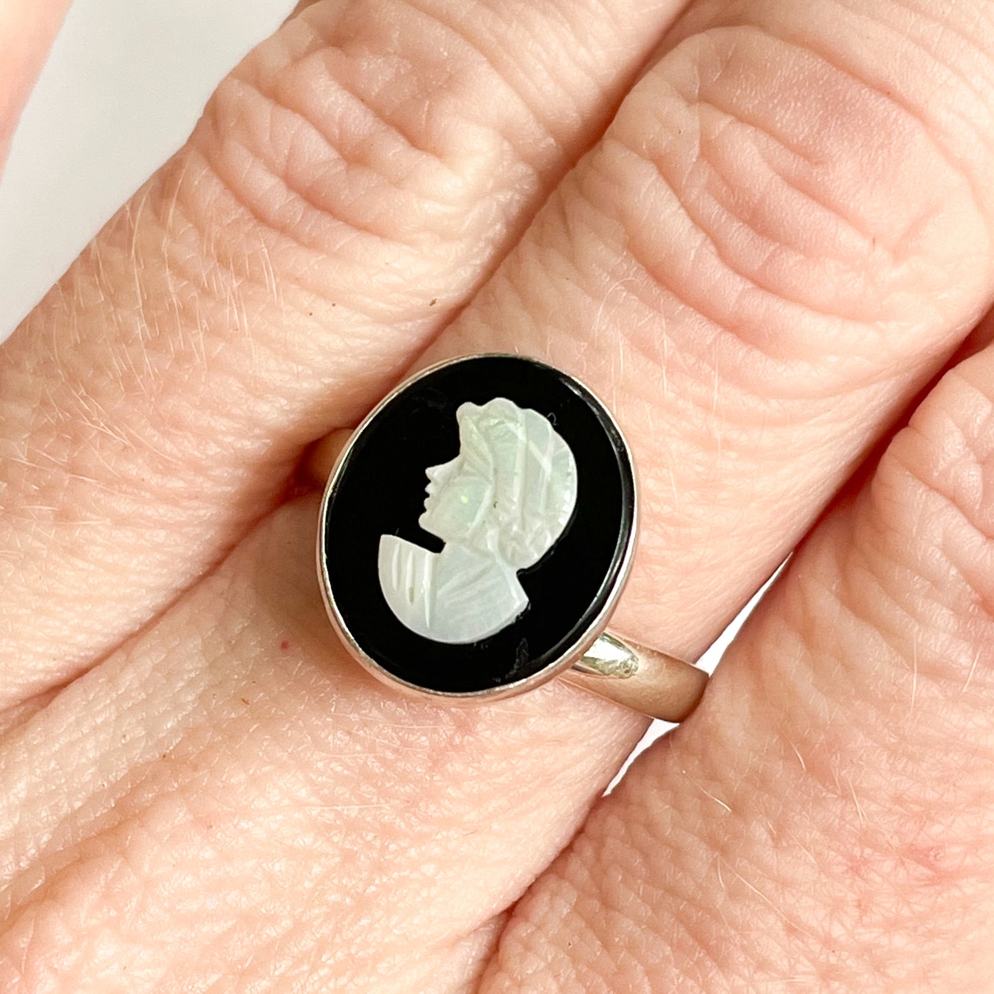 Natural Ethiopian Opal Ring - Solid Sterling Silver
