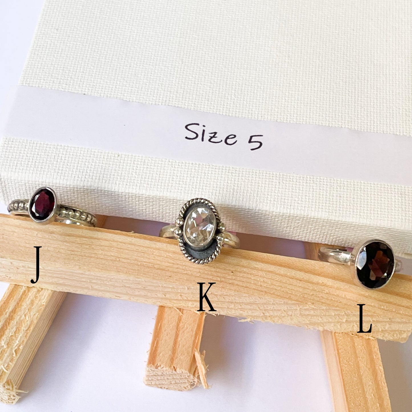 Variety of Stone in Minimalist Size 5 Rings - Solid Sterling Silver