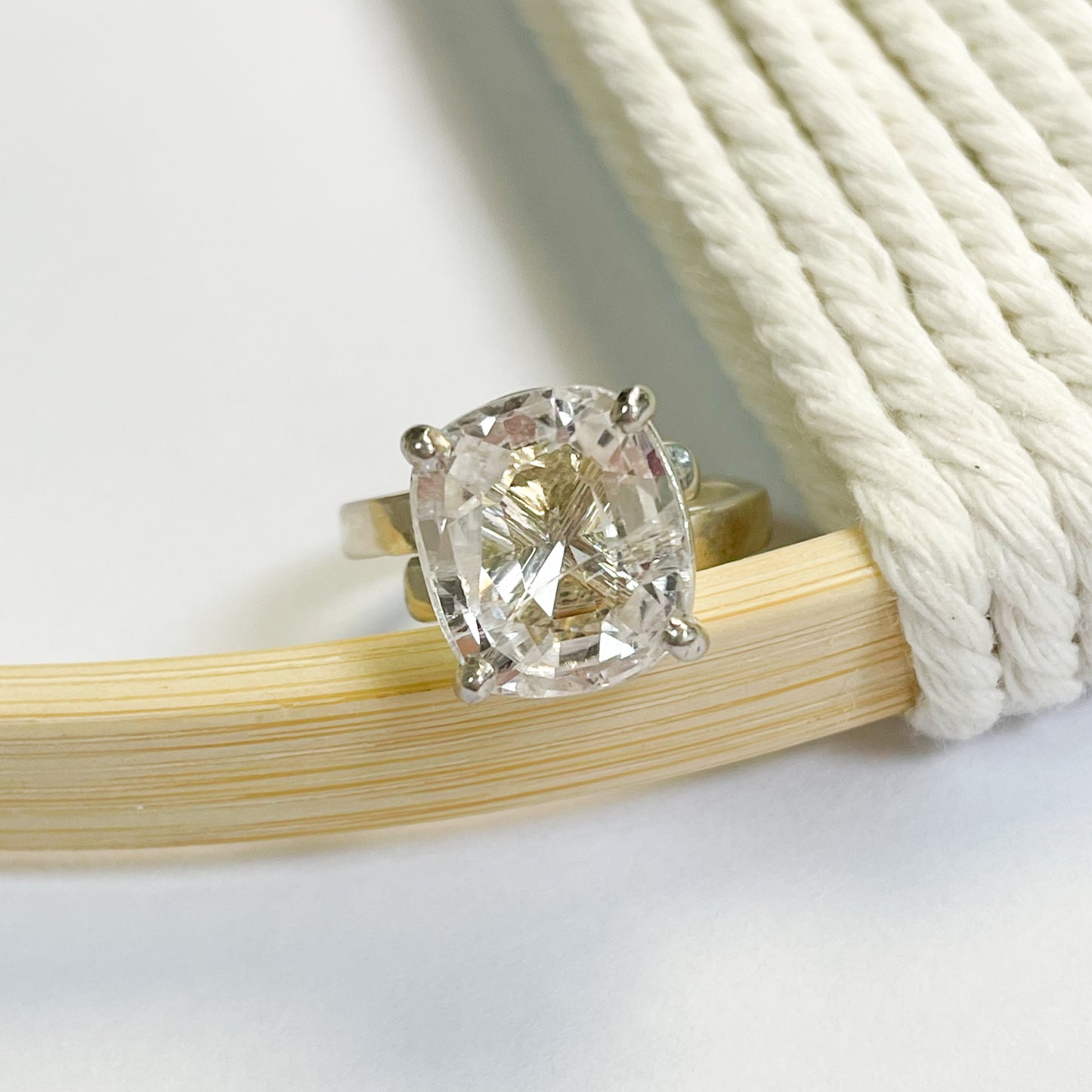 Oval Clear Quartz Prong - Solid Sterling Silver