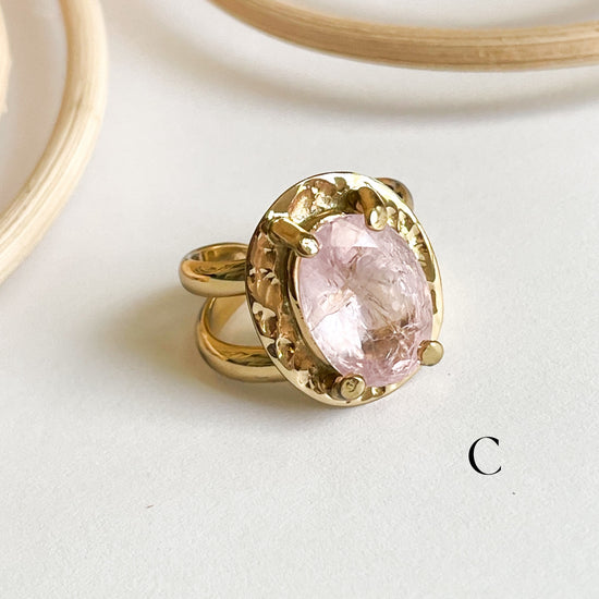 Pink Morganite Boho Prong Ring  - Alchemia