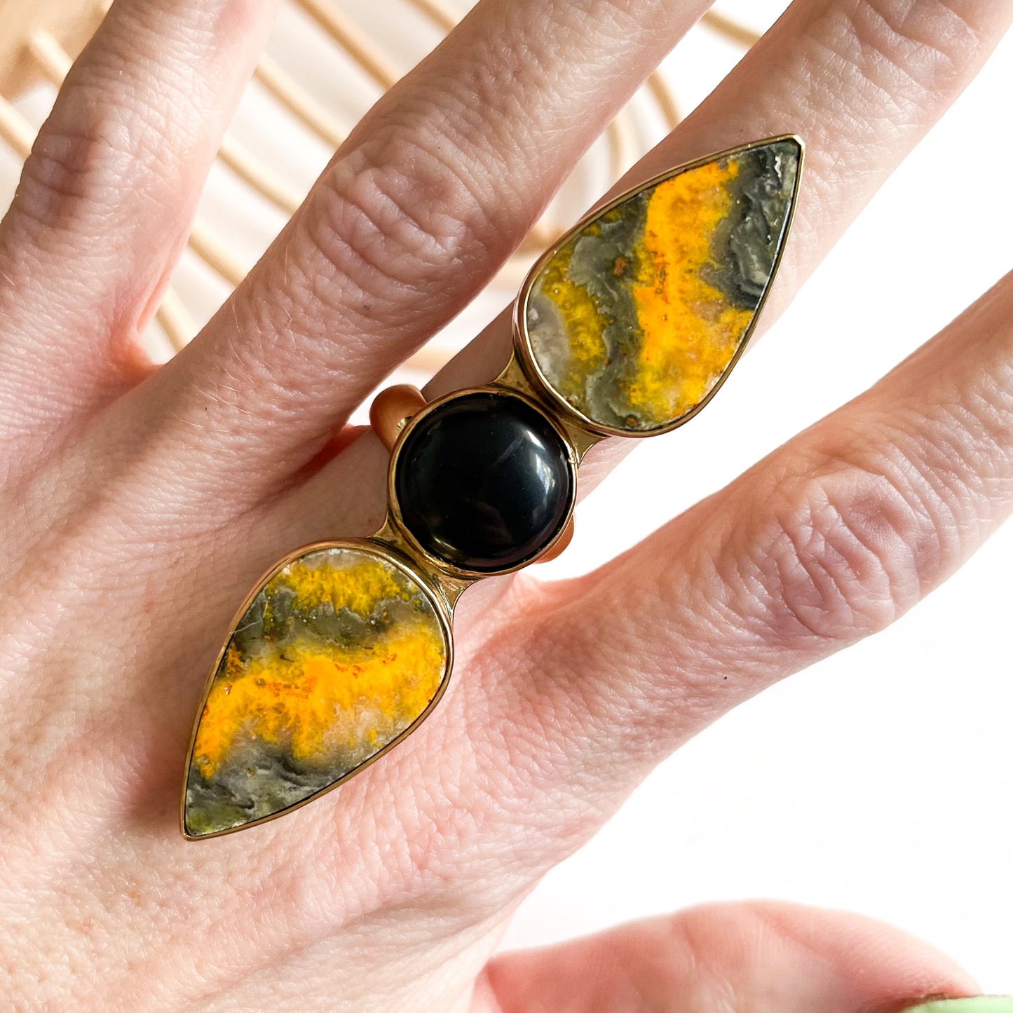 Bumblebee Jasper & Black Onyx Crawler - Alchemia