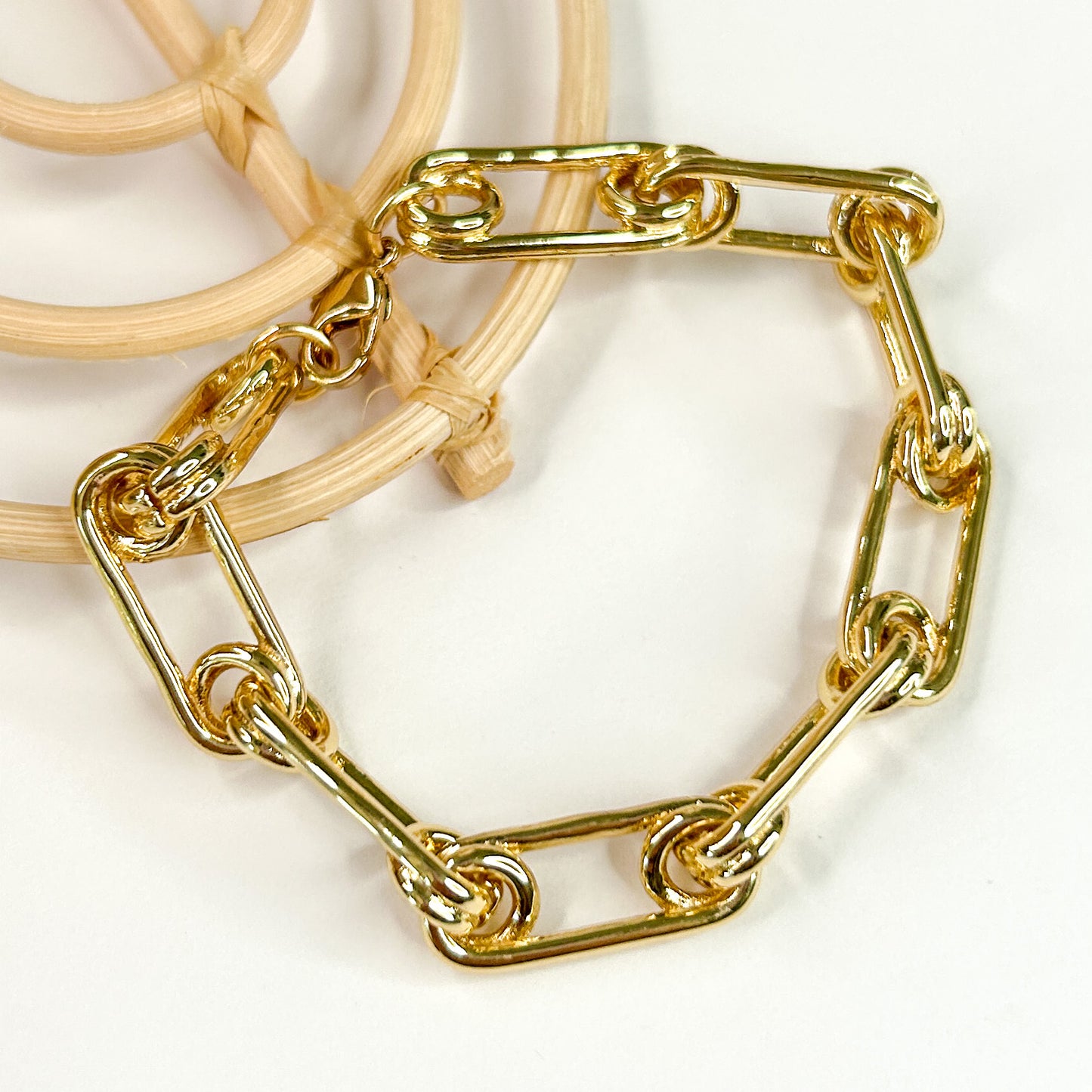 Safety Pin Chunky Bracelet - 18K Gold Filled