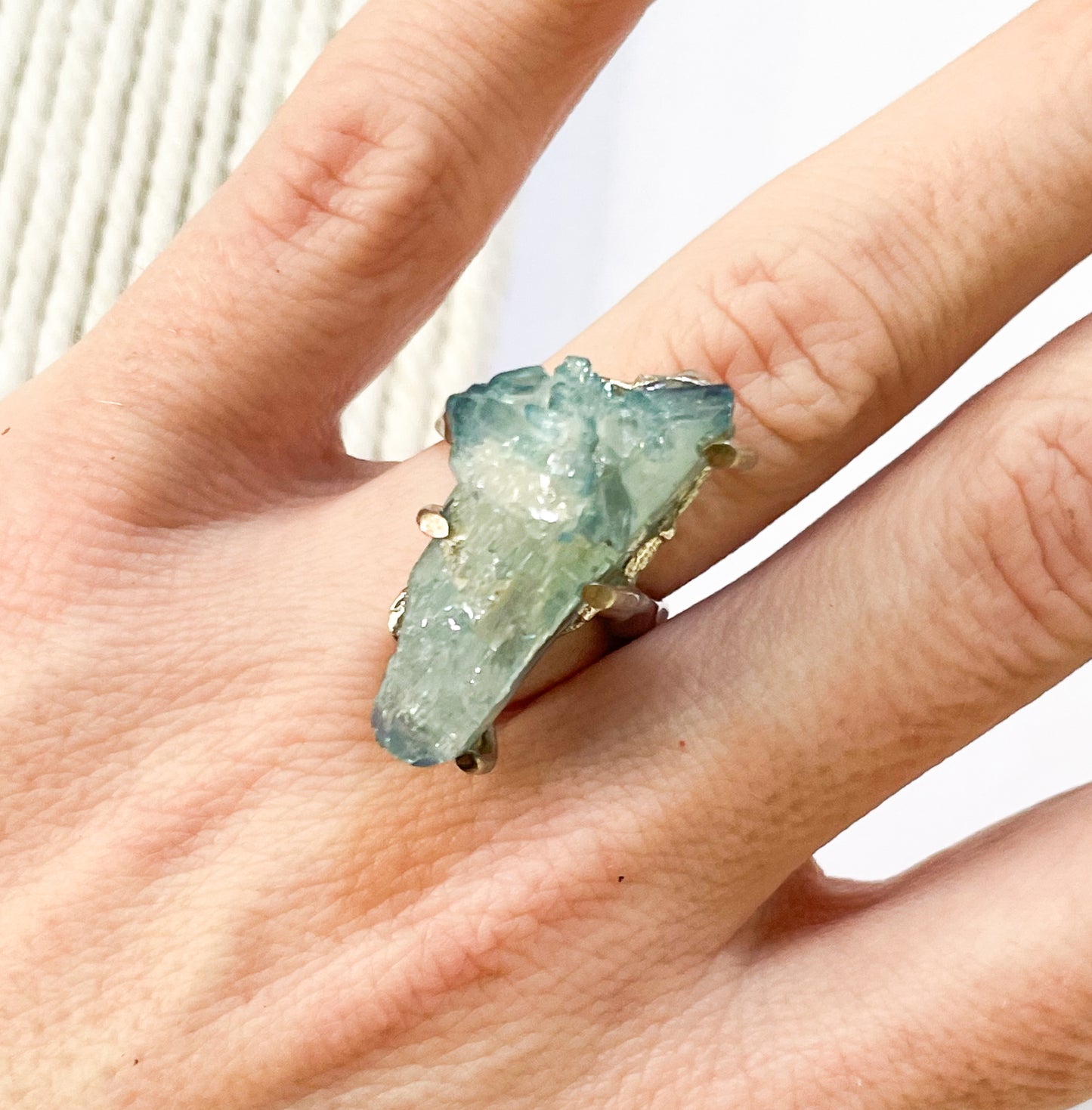 Blue Aurora Quartz Ring - Size 6.5 - Starborn