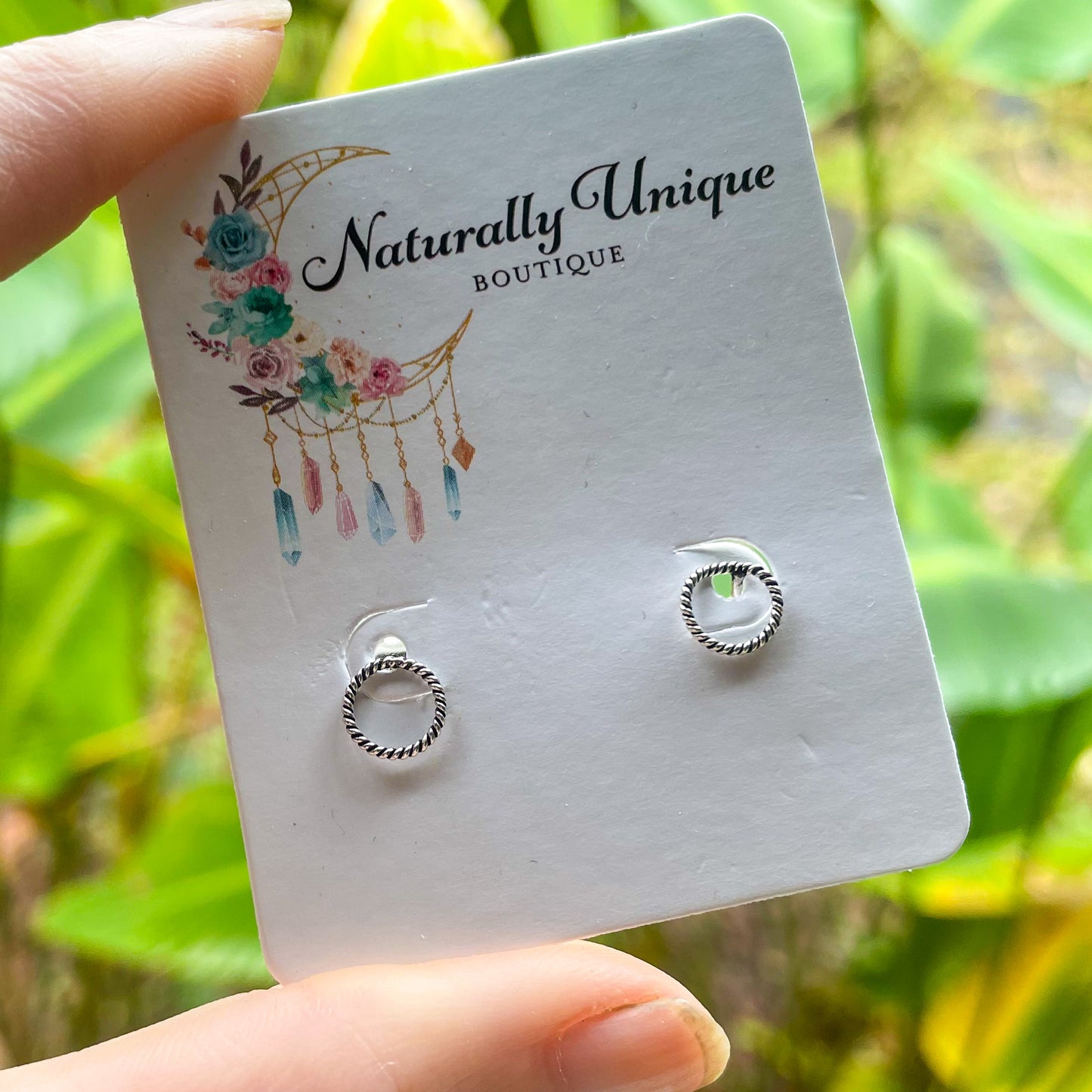Dainty Wonky Circle Studs - Solid Sterling Silver