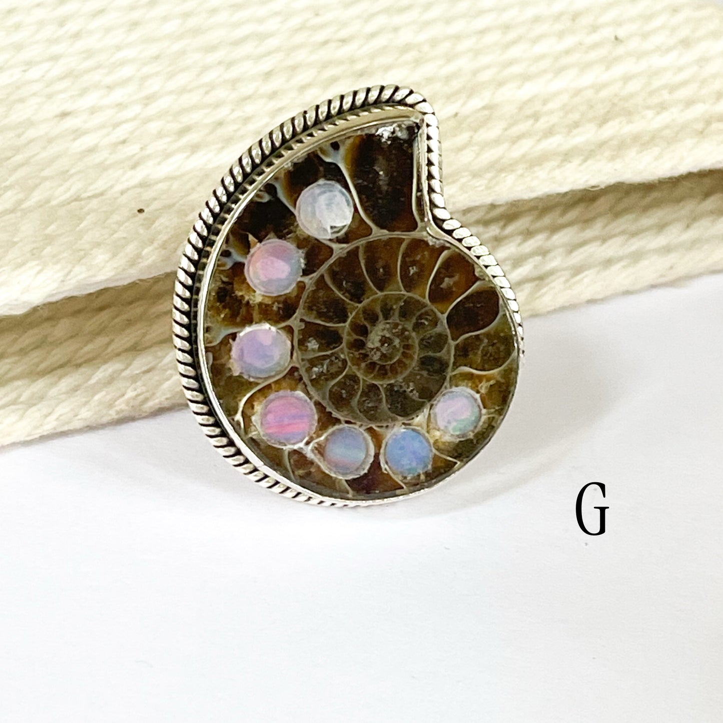 Galaxy Inlay Nautilus Shell Ring & Pendants - Solid Sterling Silver