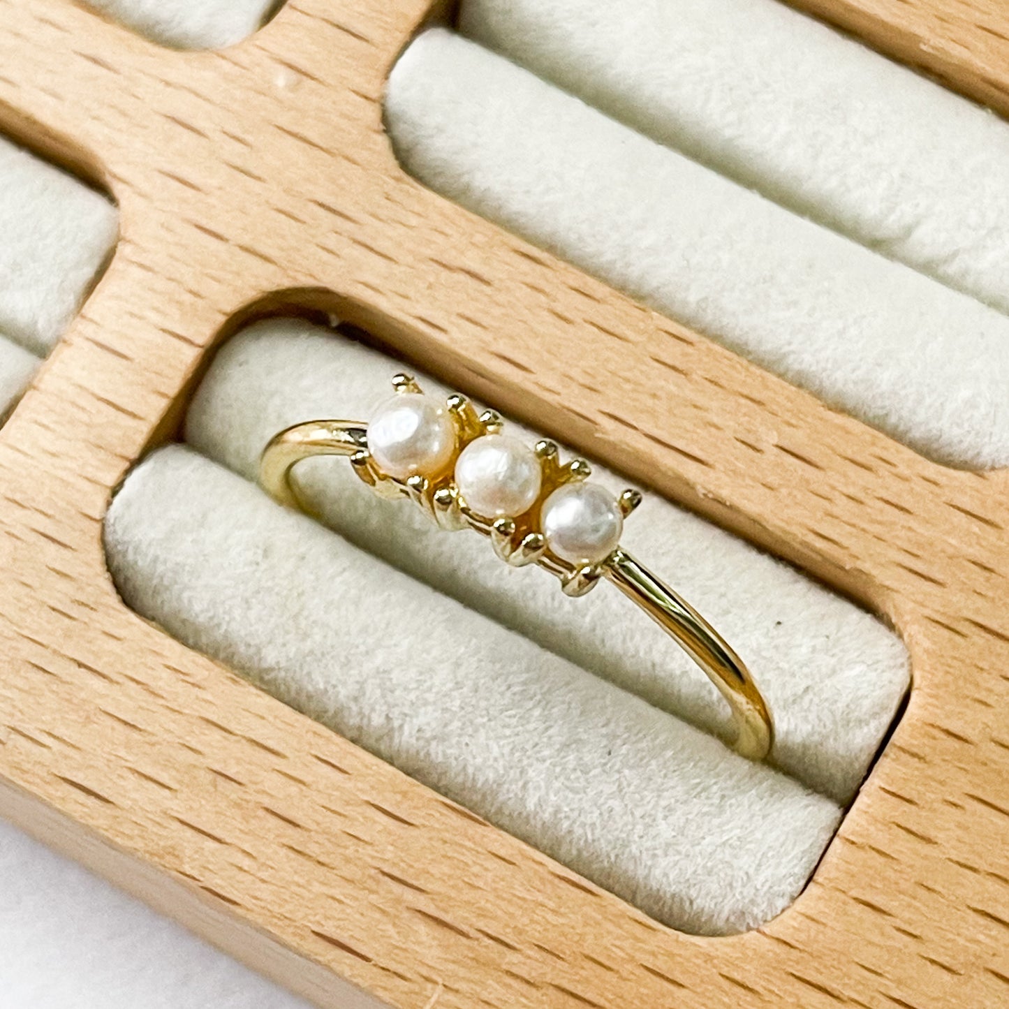 Triple Pearl Sized Ring - SSS or Vermeil