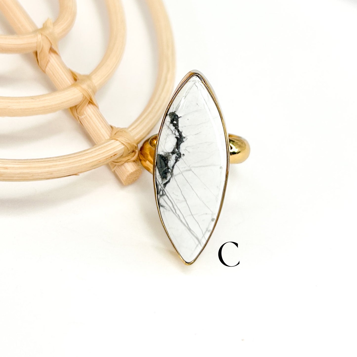 White Howlite Ring Mix - Alchemia