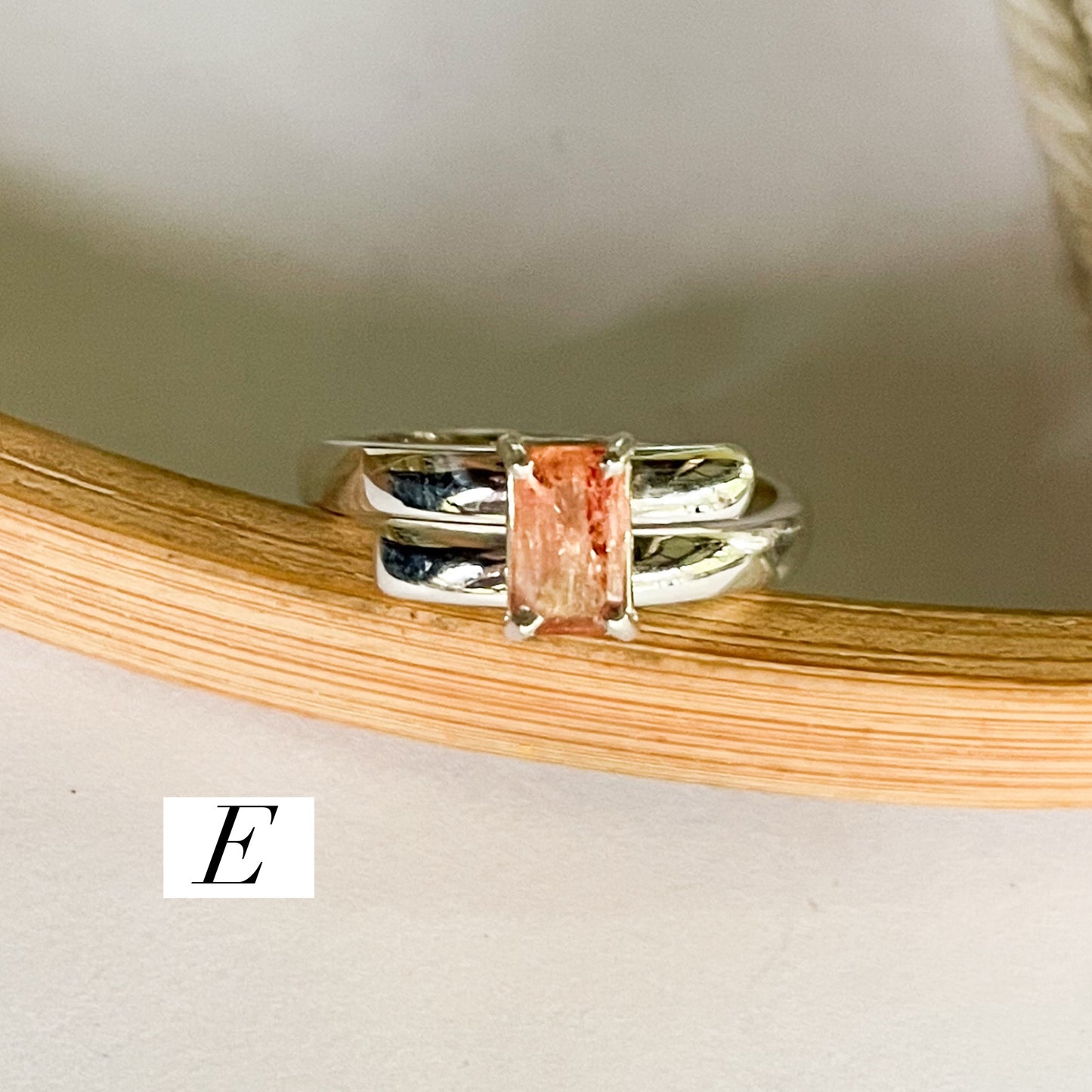 Certified Natural Imperial Topaz Prong Ring - Solid Sterling Silver