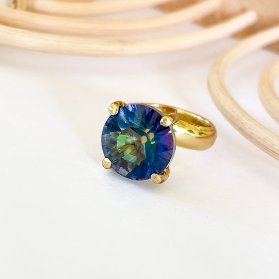 Blue Aurora Mystic Prong Ring  - Alchemia