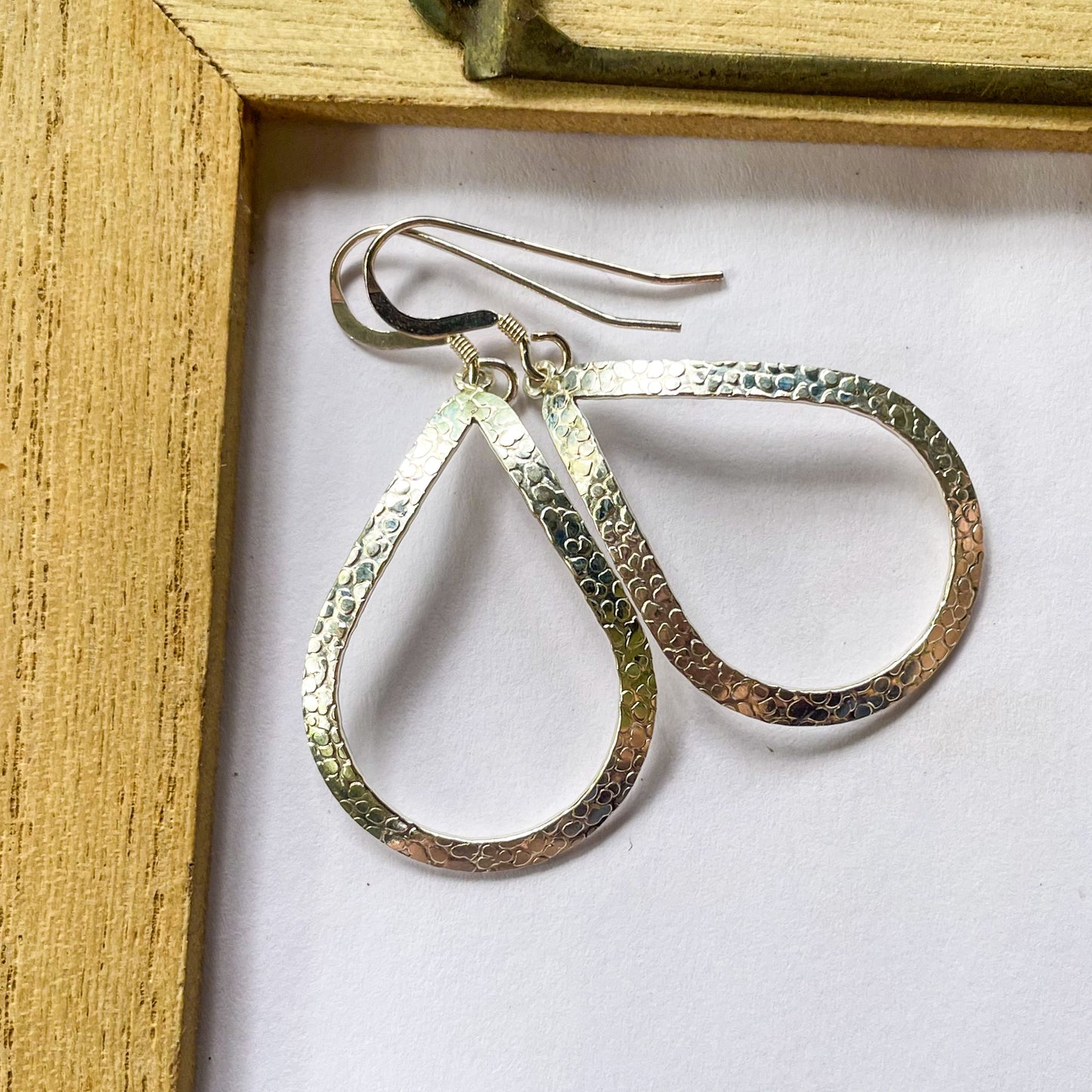 Tear Drop Dangle Earrings - Solid Sterling Silver