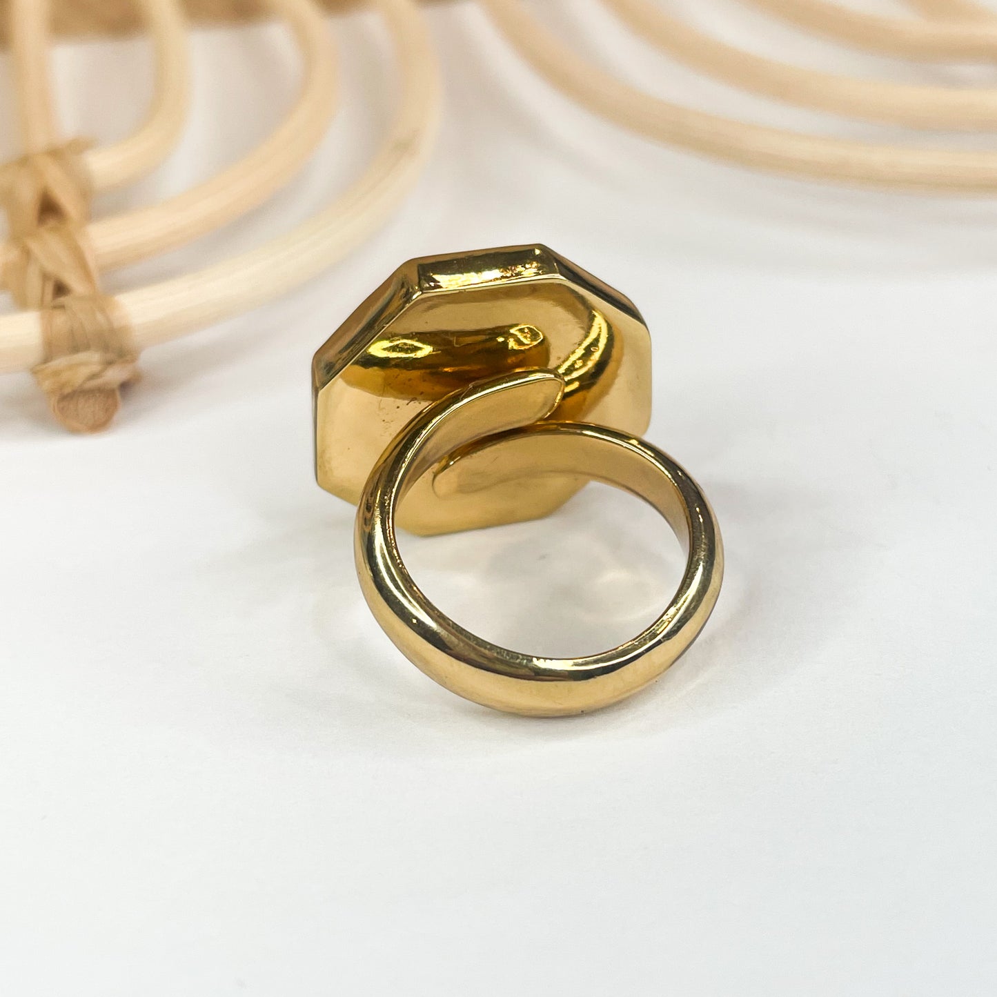 Octagon  Lepidolite Ring - Alchemia