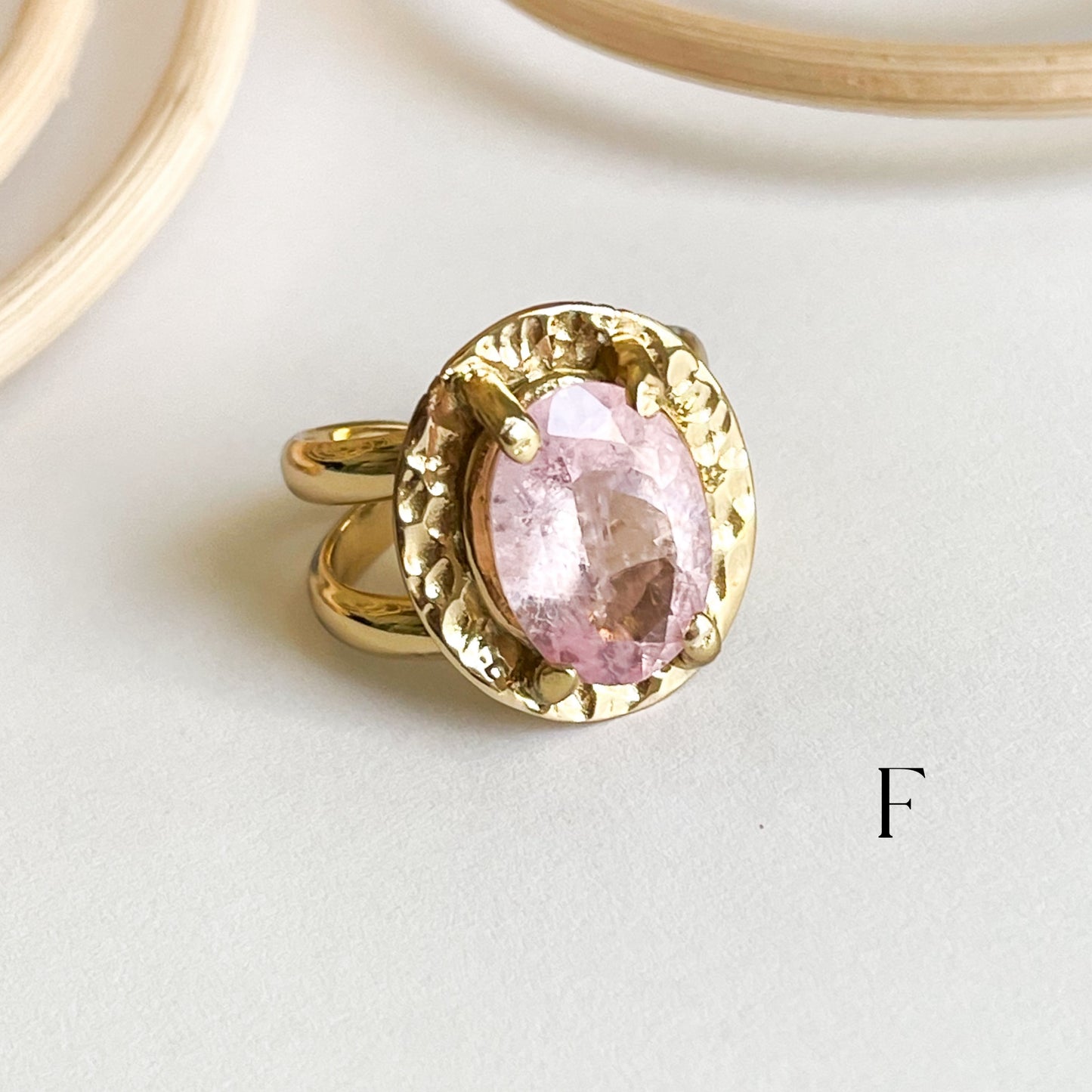 Pink Morganite Boho Prong Ring  - Alchemia