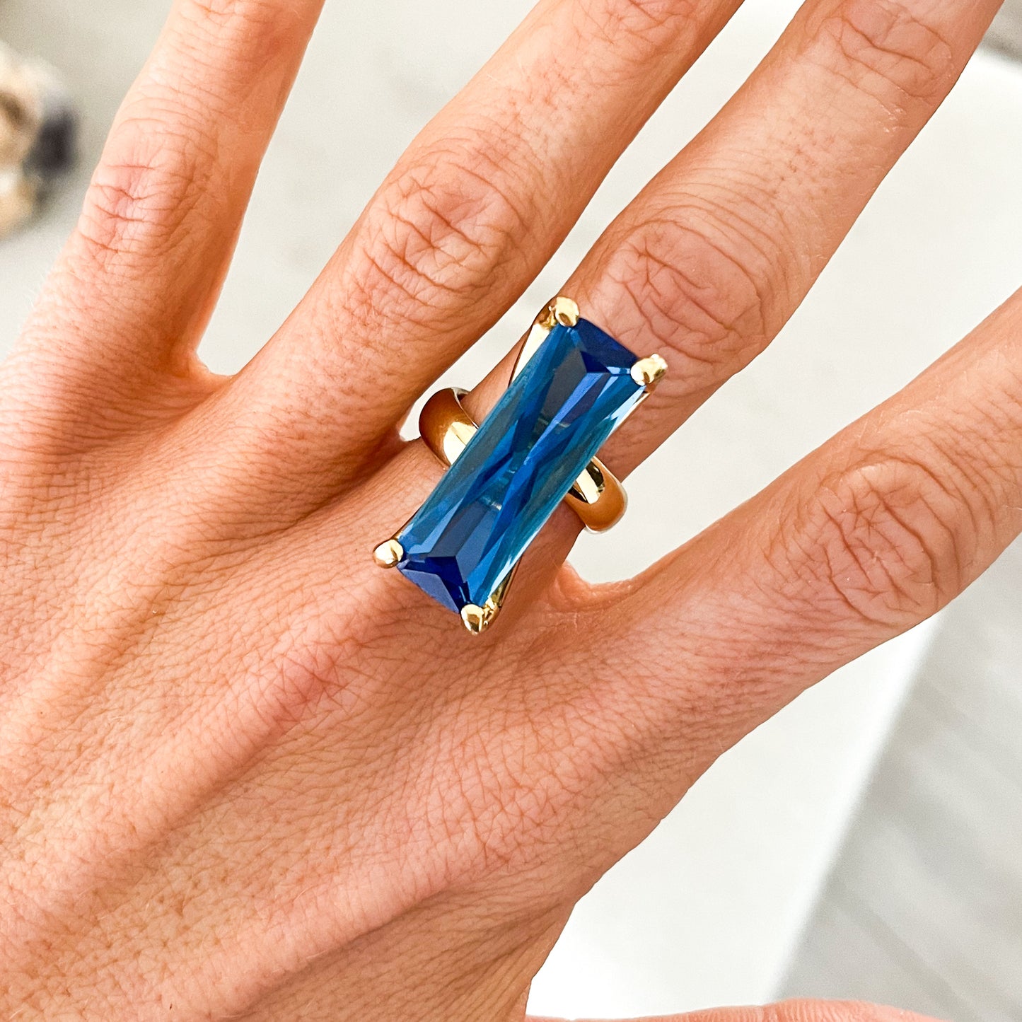 Blue Nano Glass Ring - Alchemia
