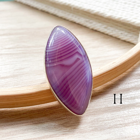 Statement Botswana Agate Rings - Both Metals