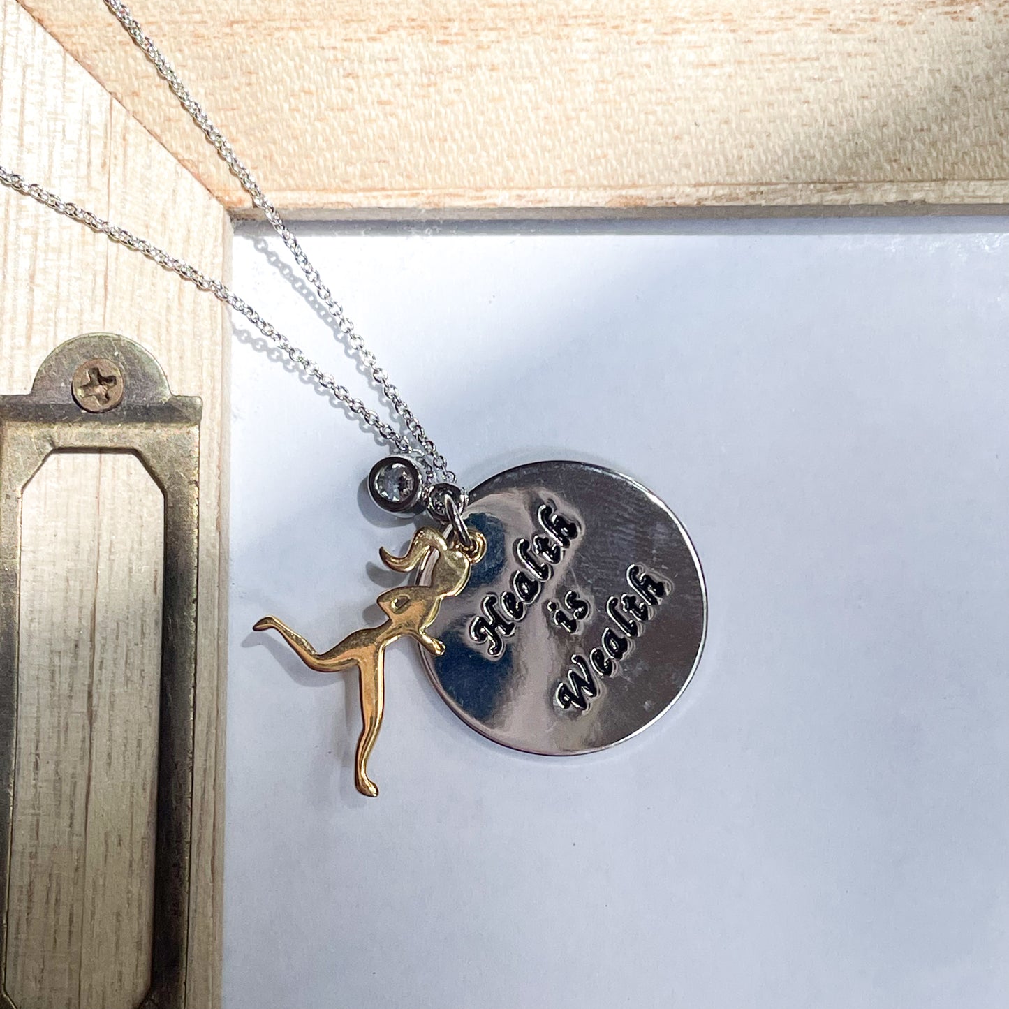 Inspiration Quotes with Charm Necklace- Rhodium