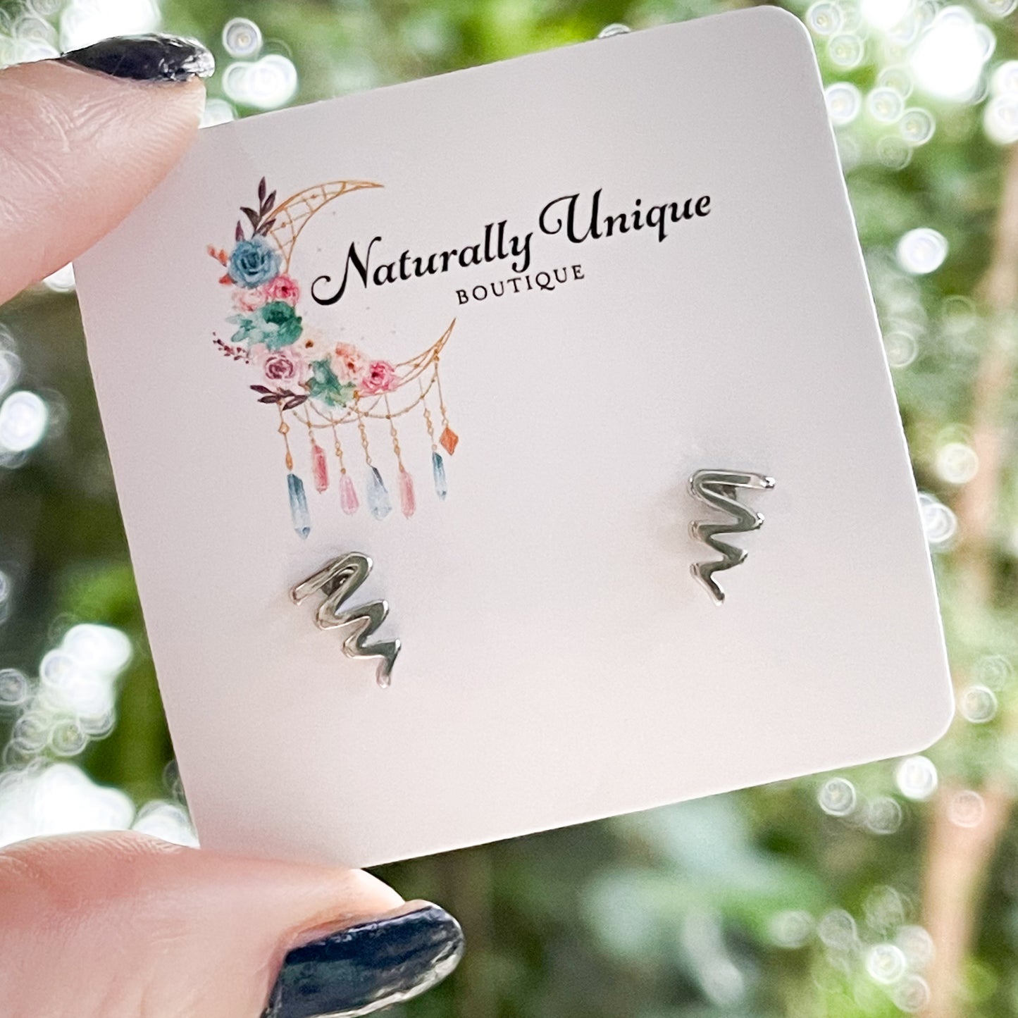 Swiggle Studs - Solid Sterling Silver