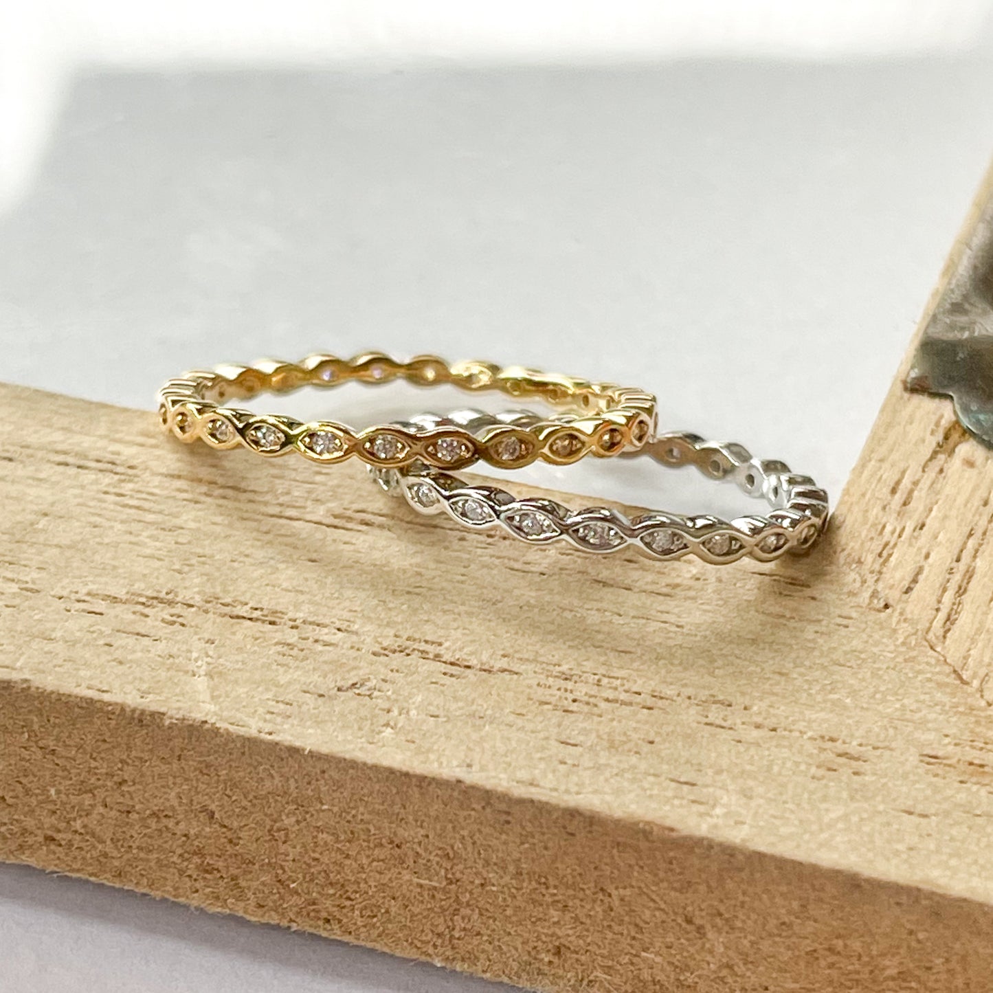 All Around CZ Sized Ring - SSS or Vermeil
