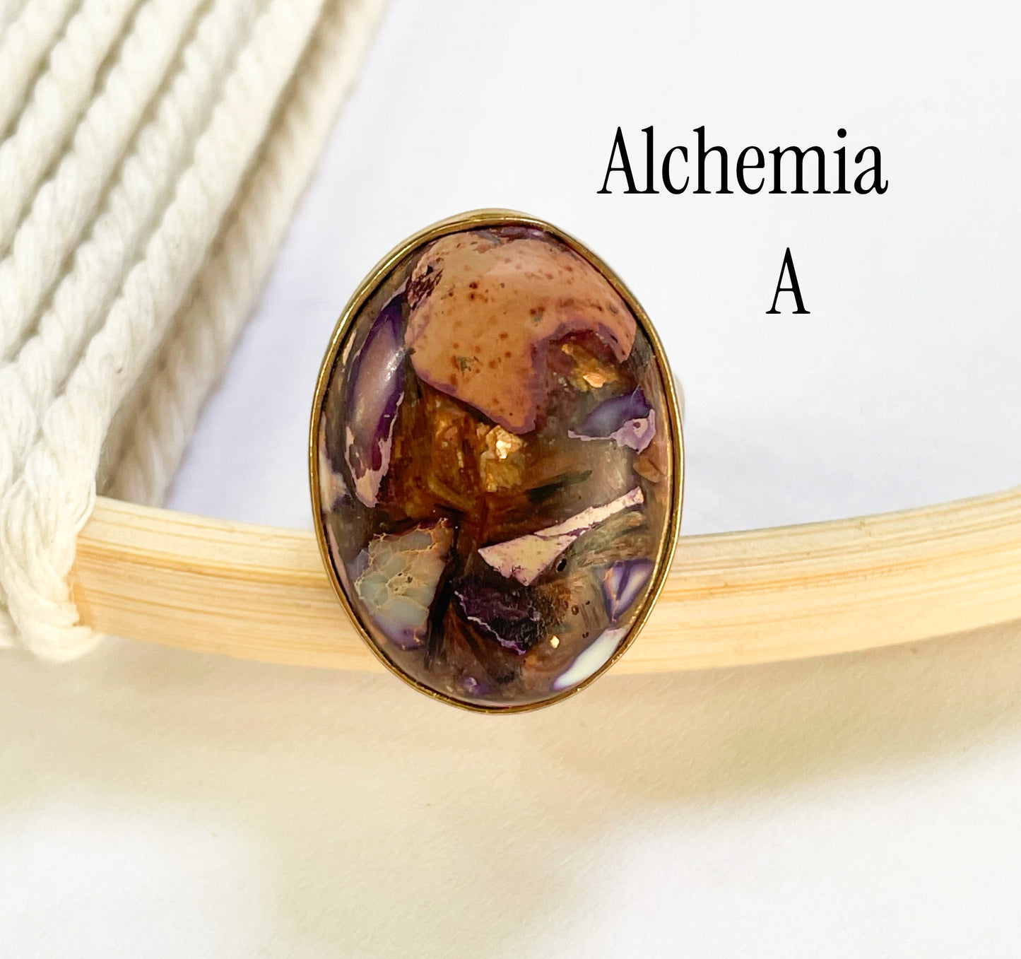 Vibrant Jasper Matrix Ring Mix - Both Metals