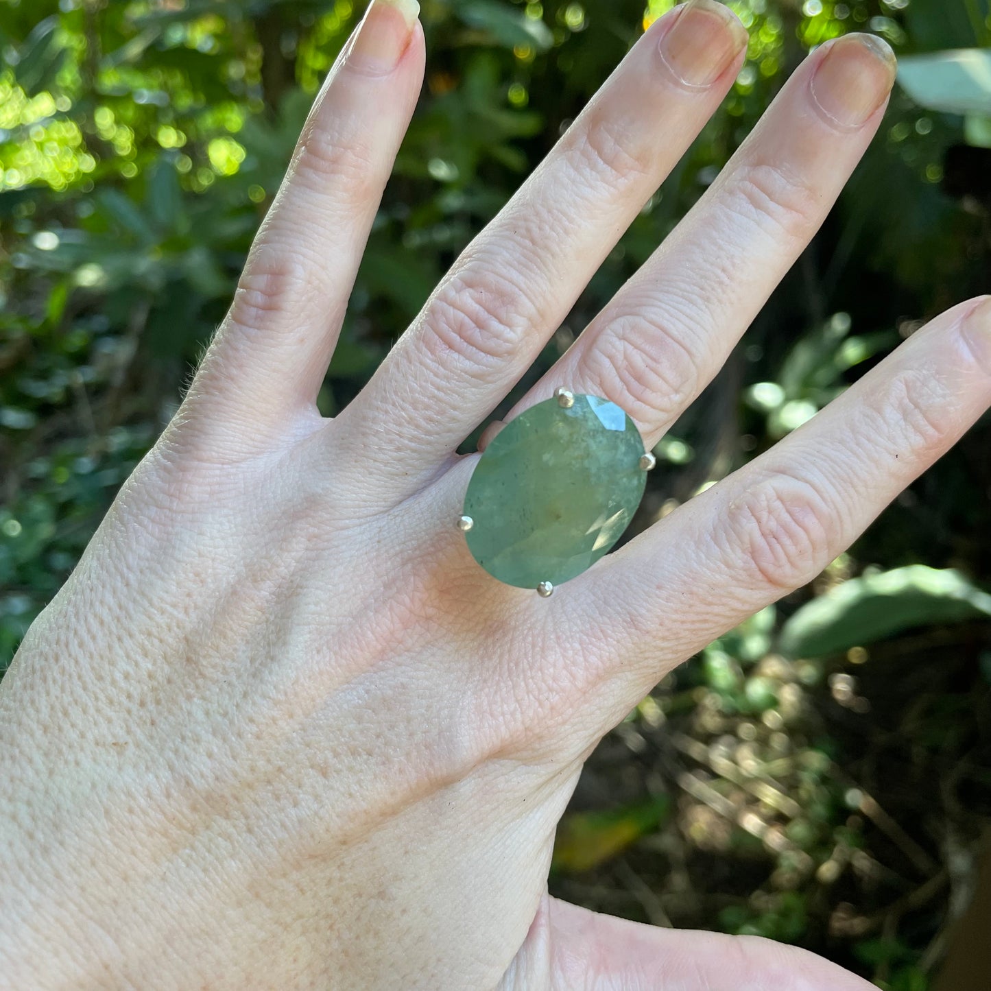 Fluorite Prong Rings - Solid Sterling Silver