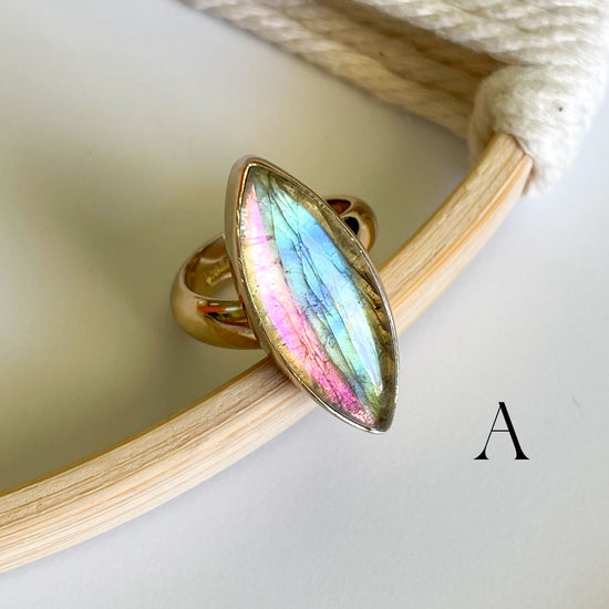 Purple Labradorite Doublet Ring - Alchemia