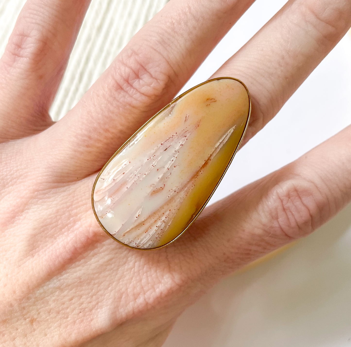 Sagenite Plume Agate Ring - Alchemia Gold